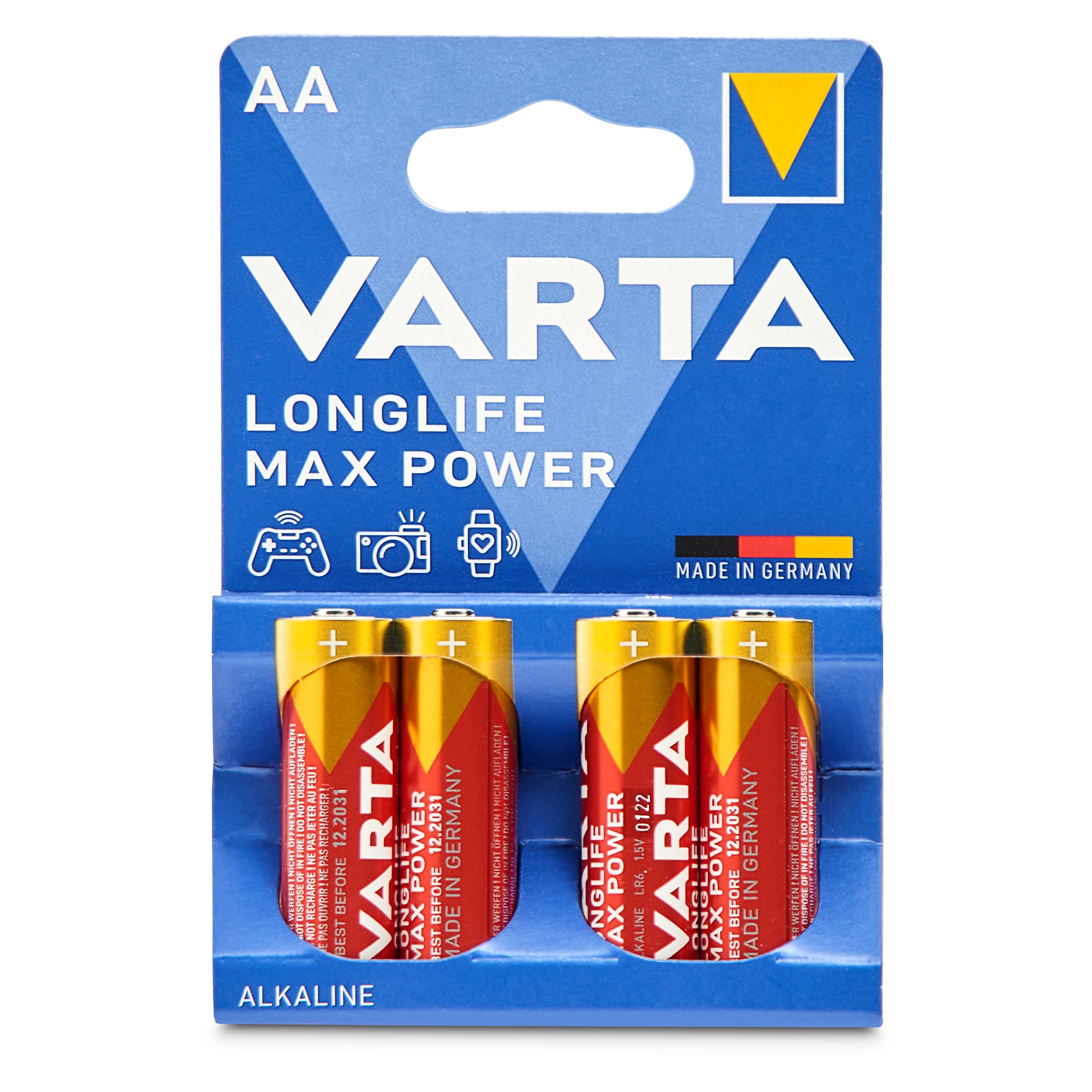 VARTA Longlife pila alcalina max power AA blíster 4 uds