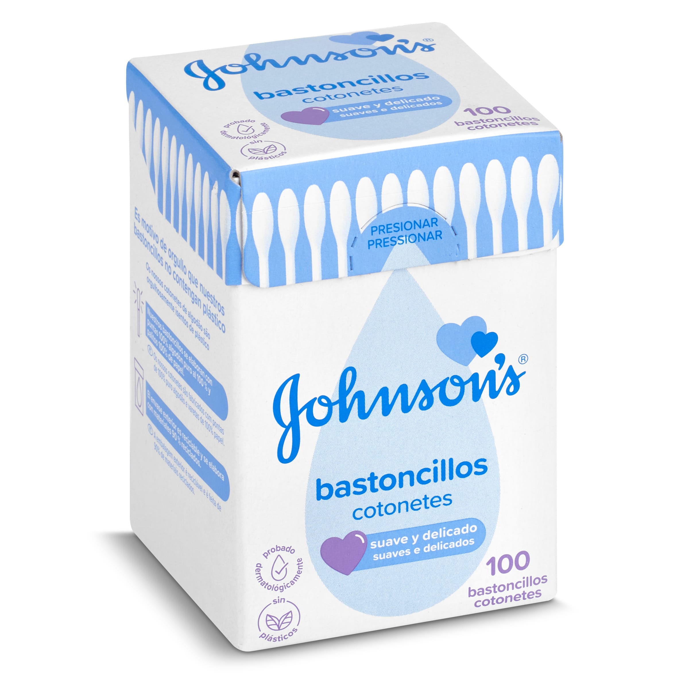 JOHNSON´S bastoncillos de algodón bote 100 uds