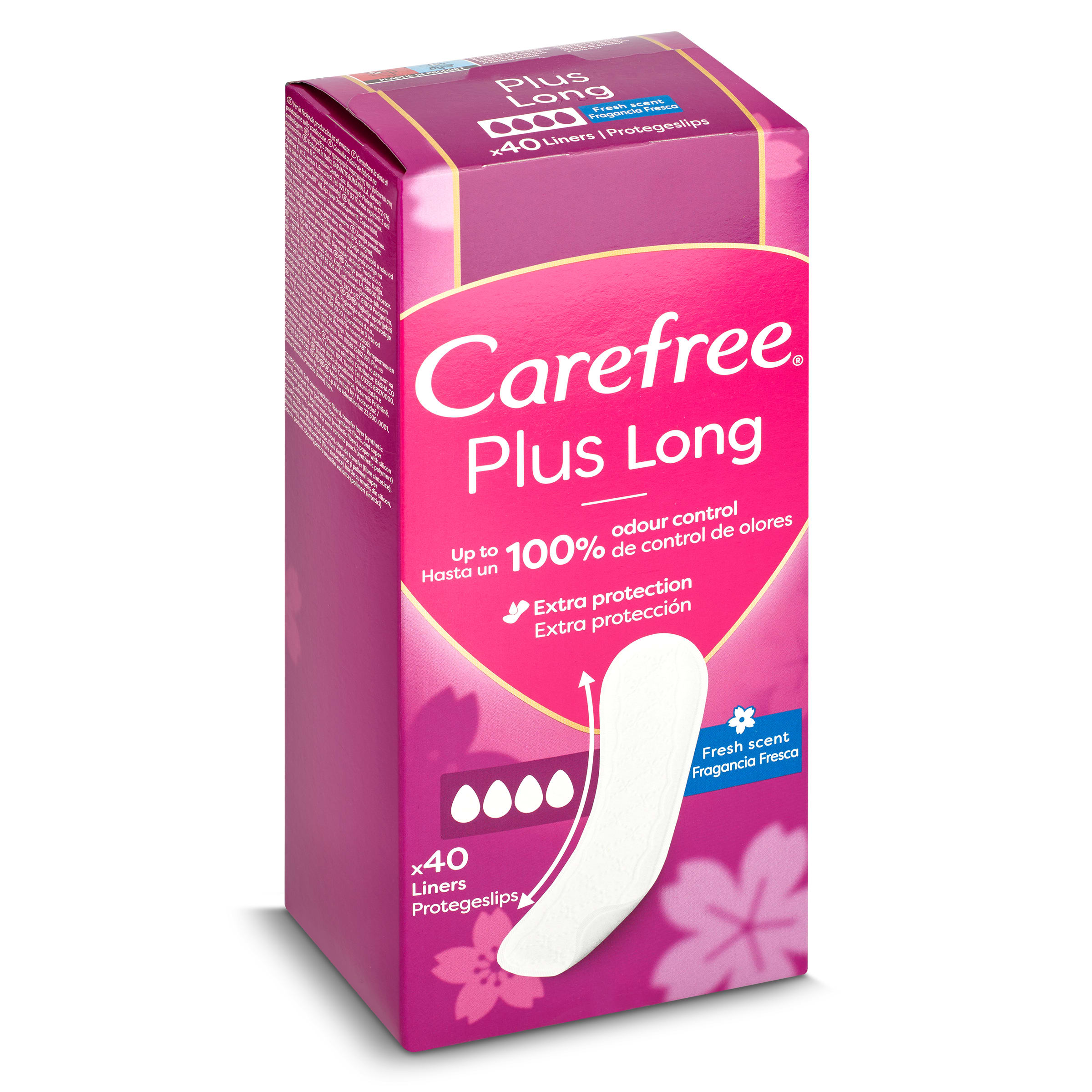 CAREFREE protege slips plus long fresh paquete 40 ud