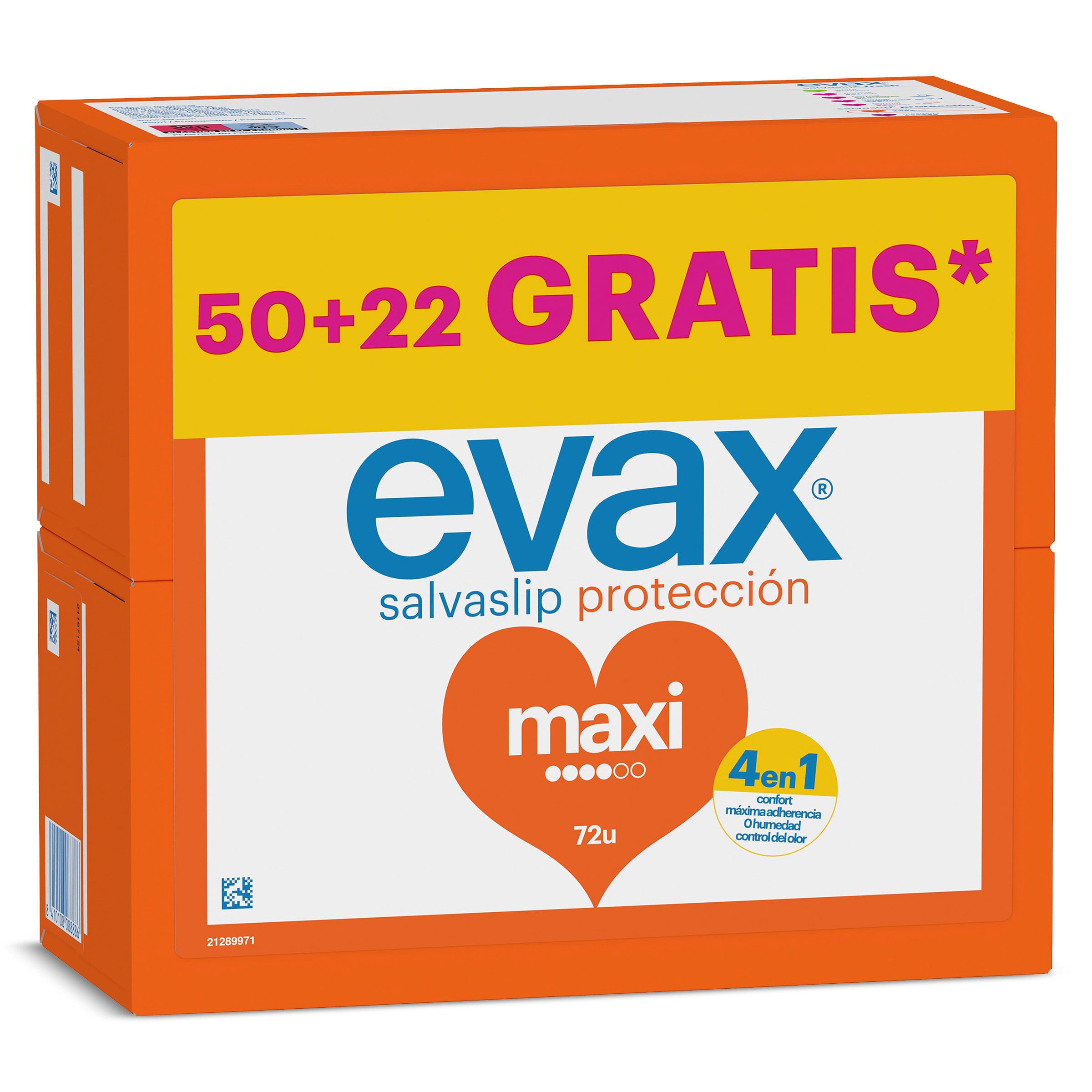 Protegeslip maxi Evax 72 unidades