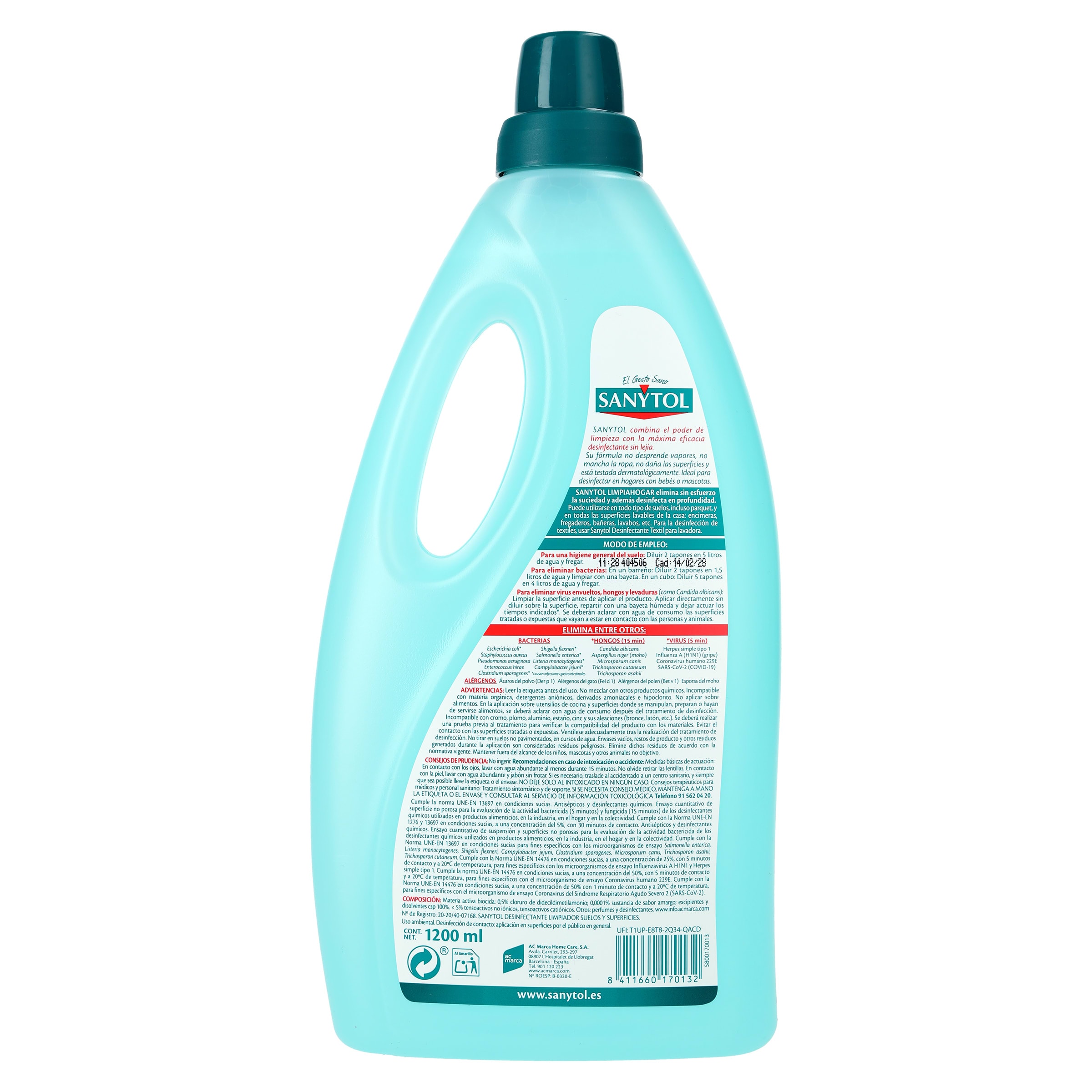 Limpiador desinfectante limpiahogar Sanytol botella 1.2 l - Supermercados  DIA