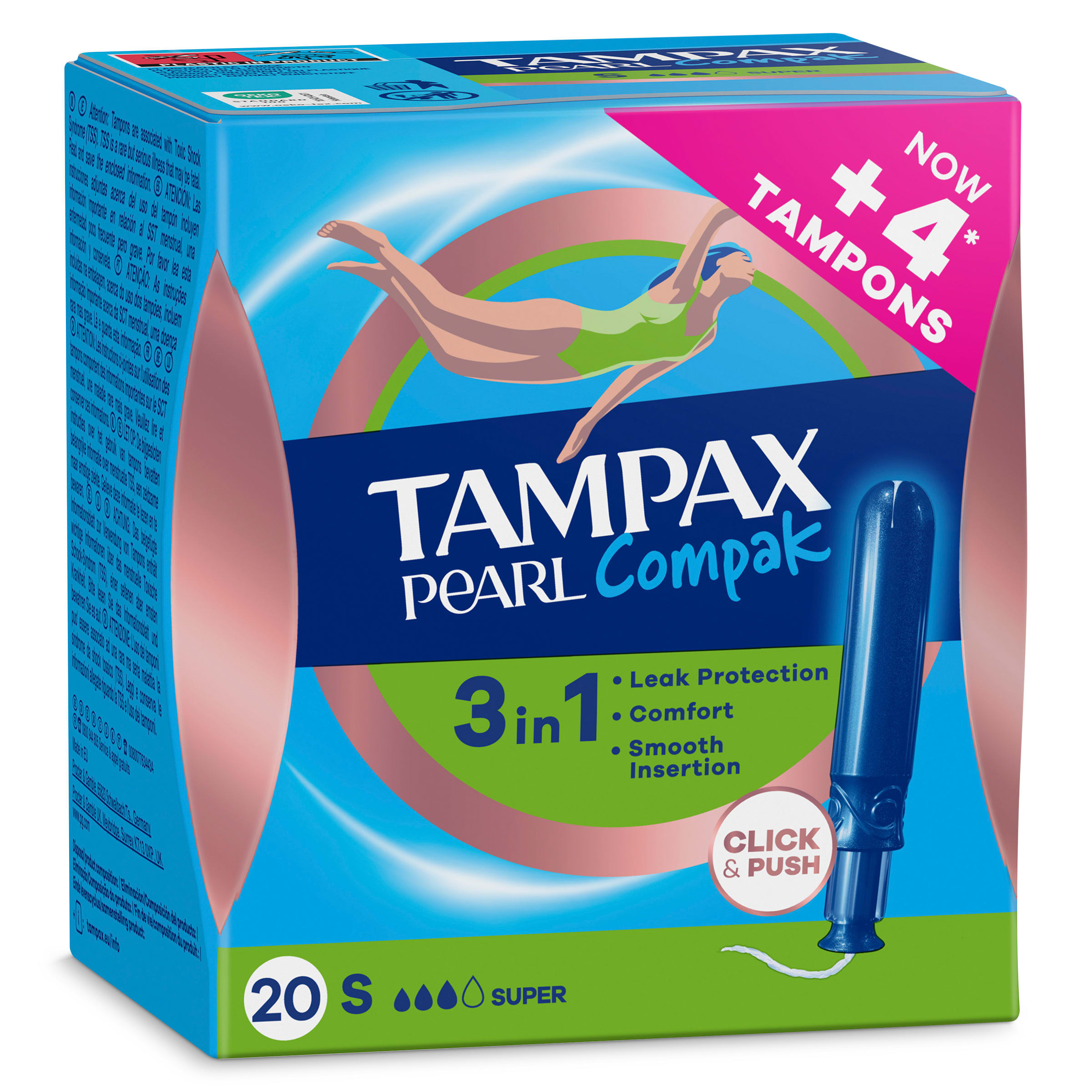 Tampax Compak Pearl super 20 unidades