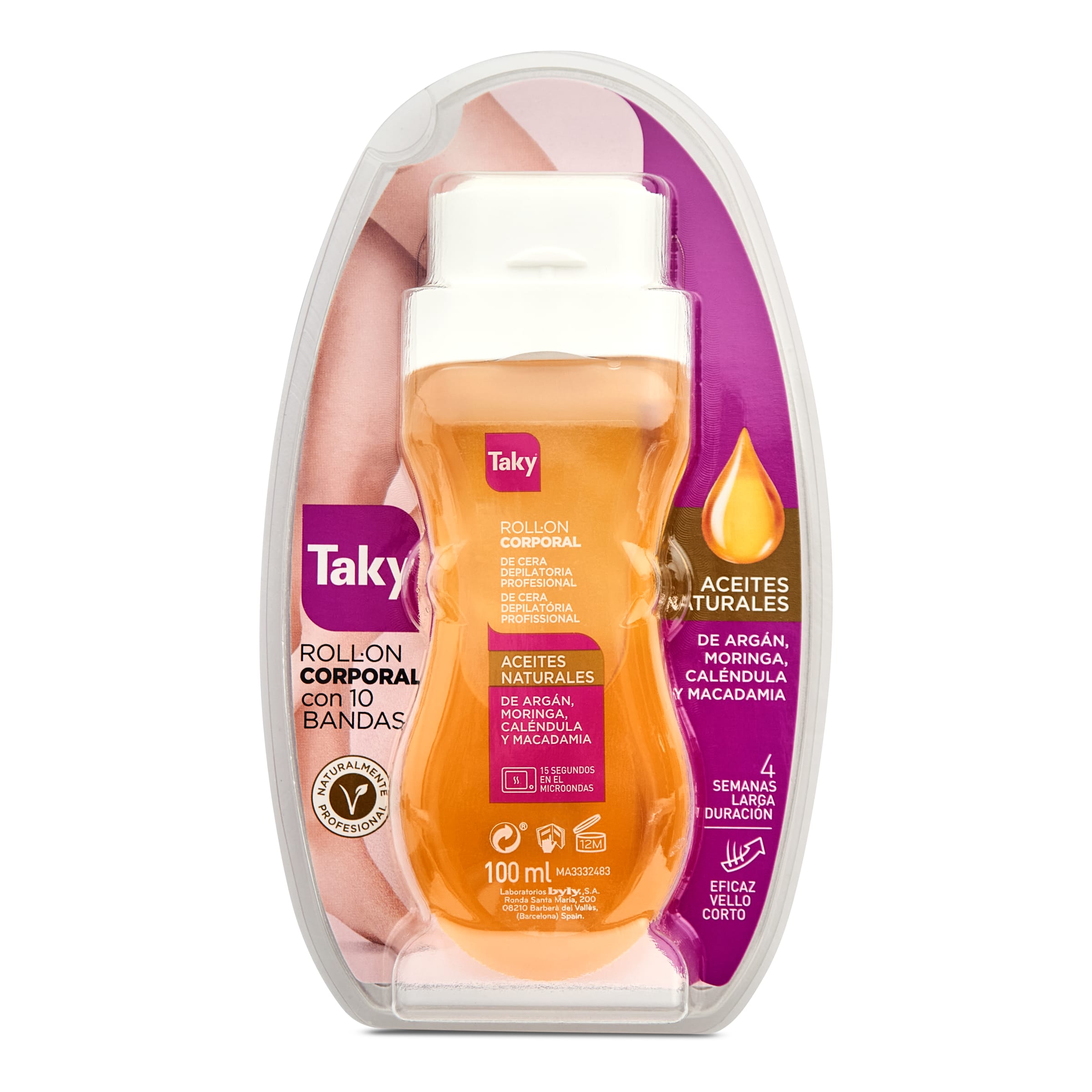 TAKY cera depilatoria corporal con aceites naturales roll on 100 ml