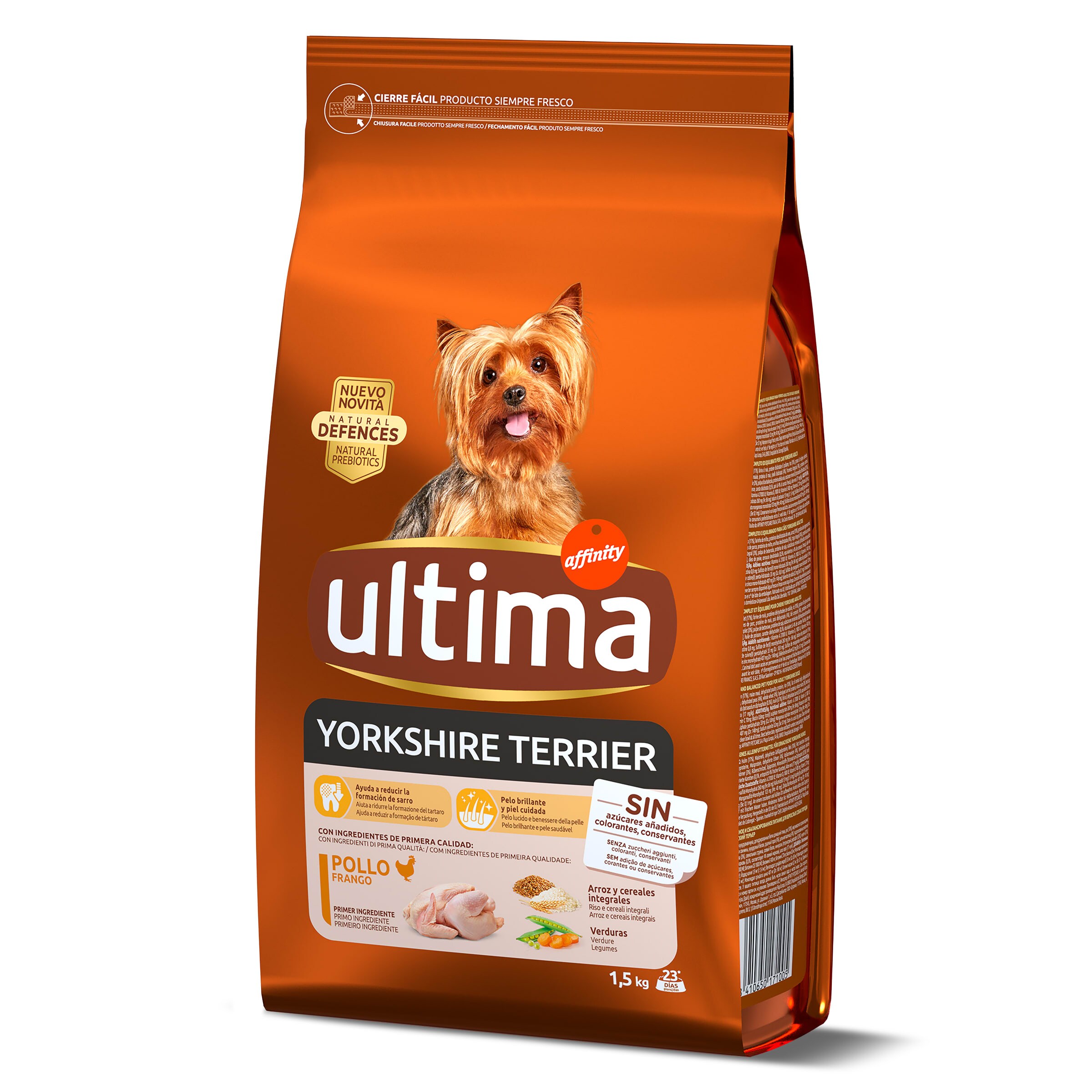 ULTIMA alimento para perros yorkshire terrier con pollo y arroz bolsa 1.5 Kg