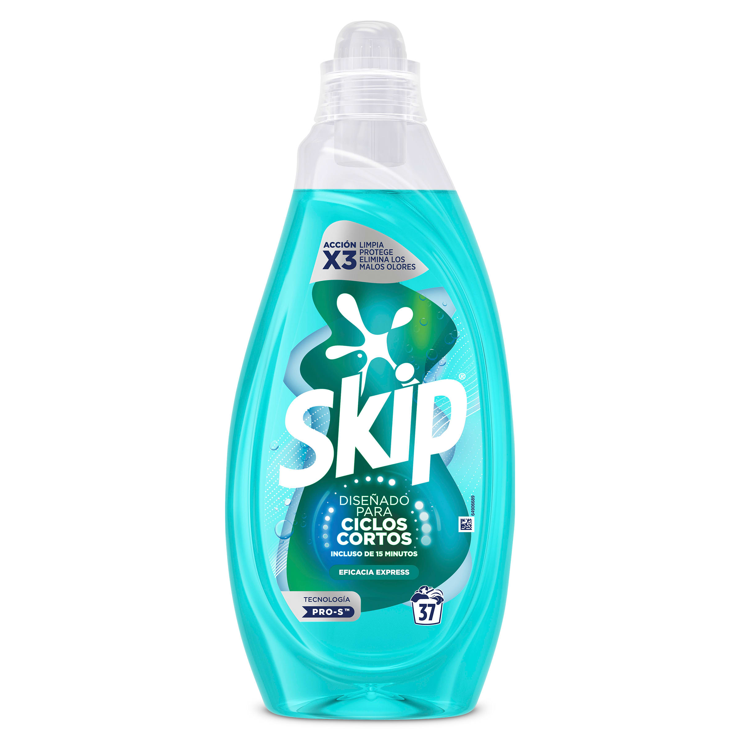 Detergente máquina líquido para ciclos cortos express Skip botella 37 lavados