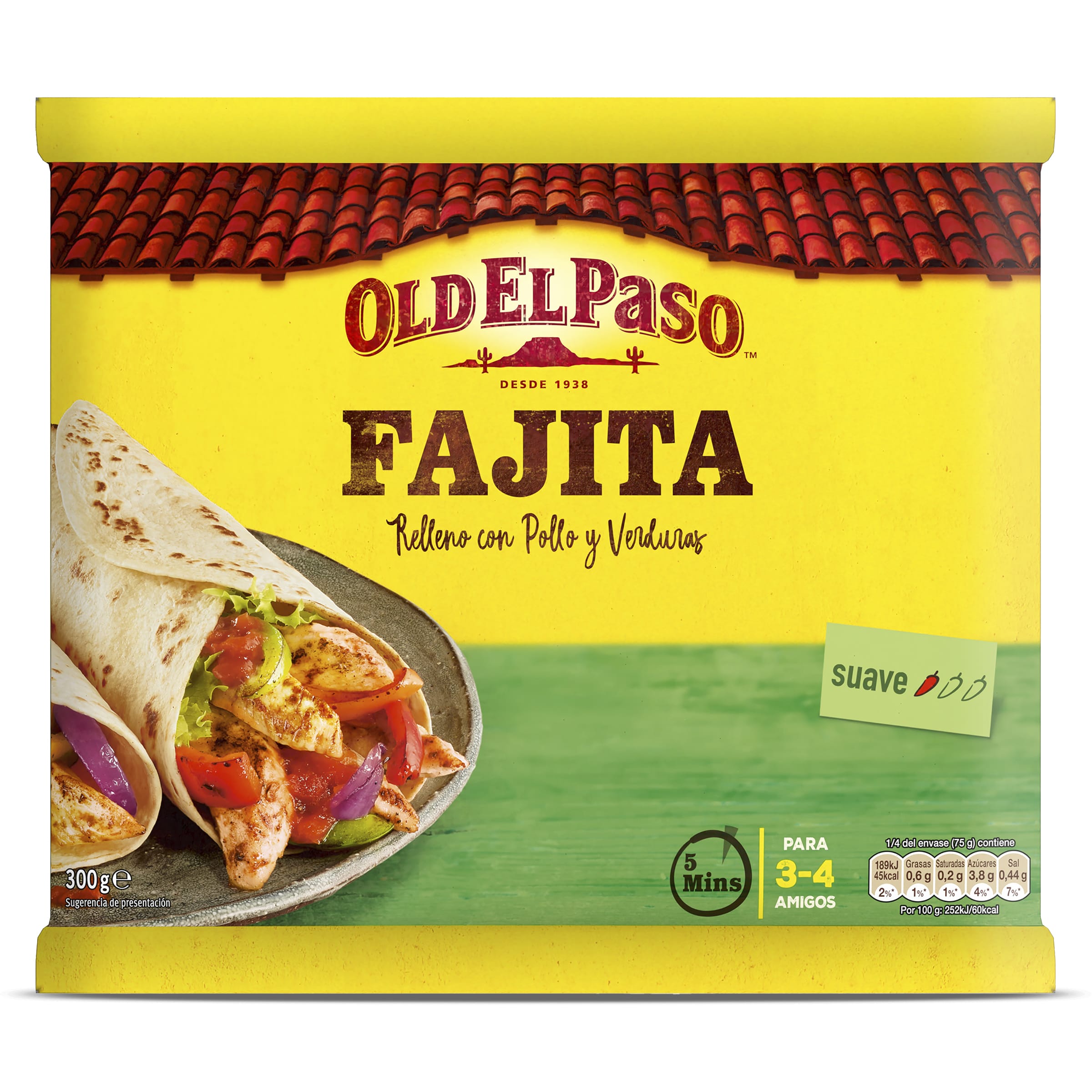 Relleno para fajitas de pollo y verduras asadas Old El Paso bolsa 300 g
