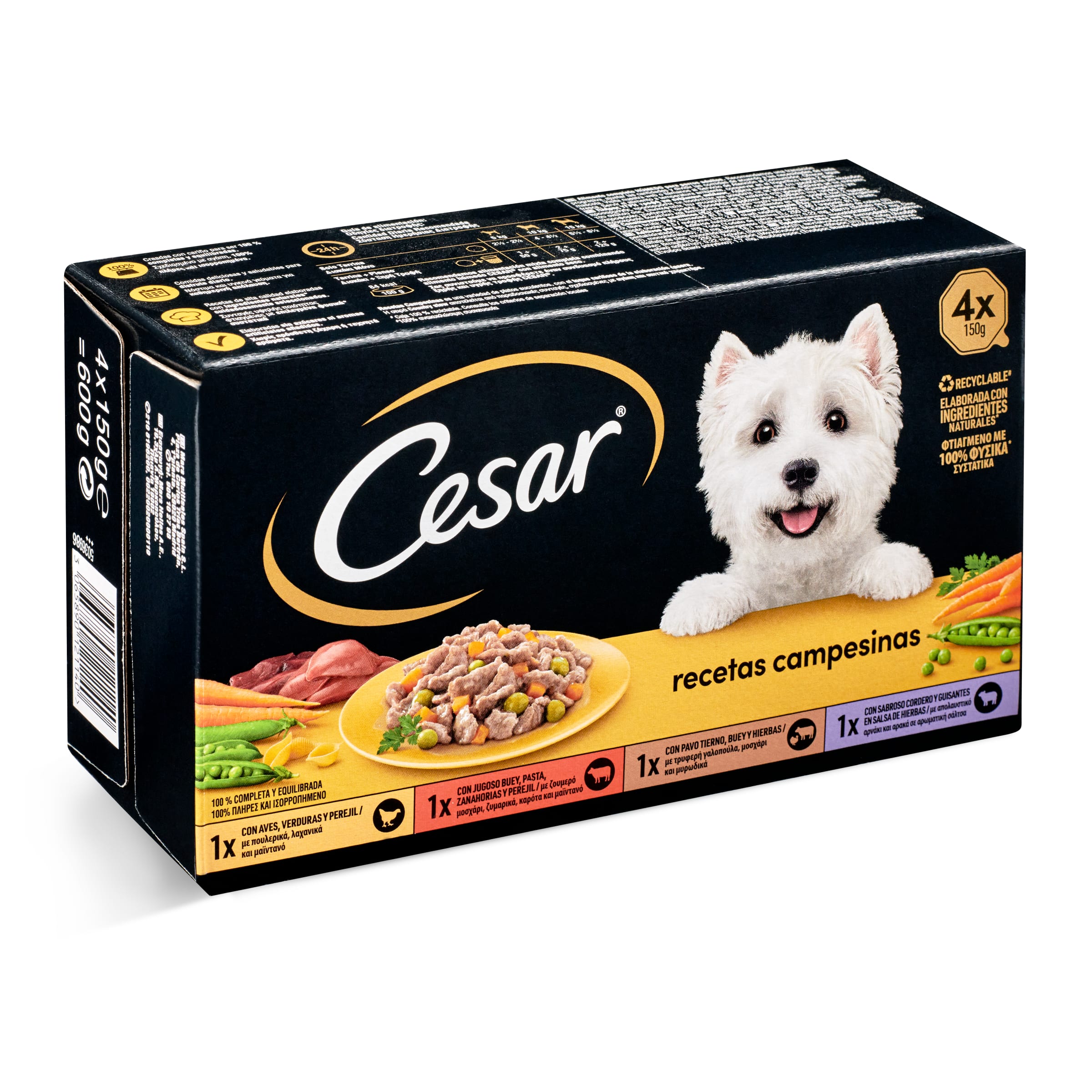 CESAR Selección especial alimento para perros completo multipack 4 x 150 gr