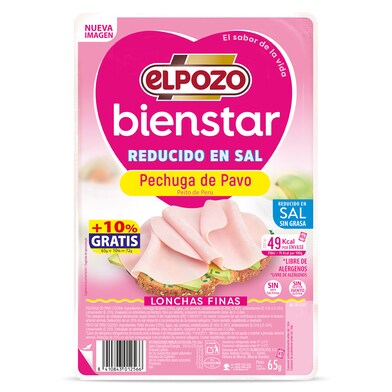 Pechuga de pavo Elpozo Bienstar bandeja 75 g-0 Pechuga de pavo Elpozo Bienstar bandeja 75 g-0
