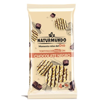 Tortitas de maíz con chocolate negro Naturmundo de Dia bolsa 90 g-0