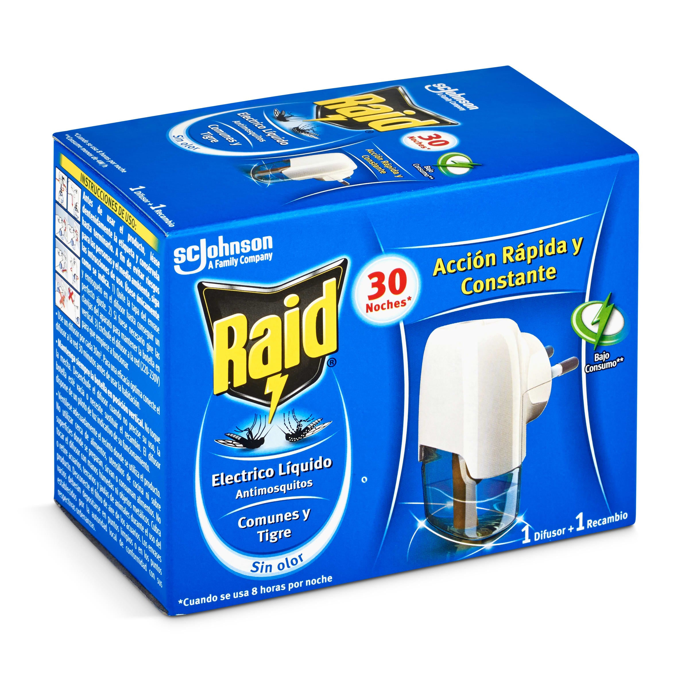 Insecticida eléctrico anti mosquitos aparato + recambio RAID CAJA 1 UD -  Supermercados DIA