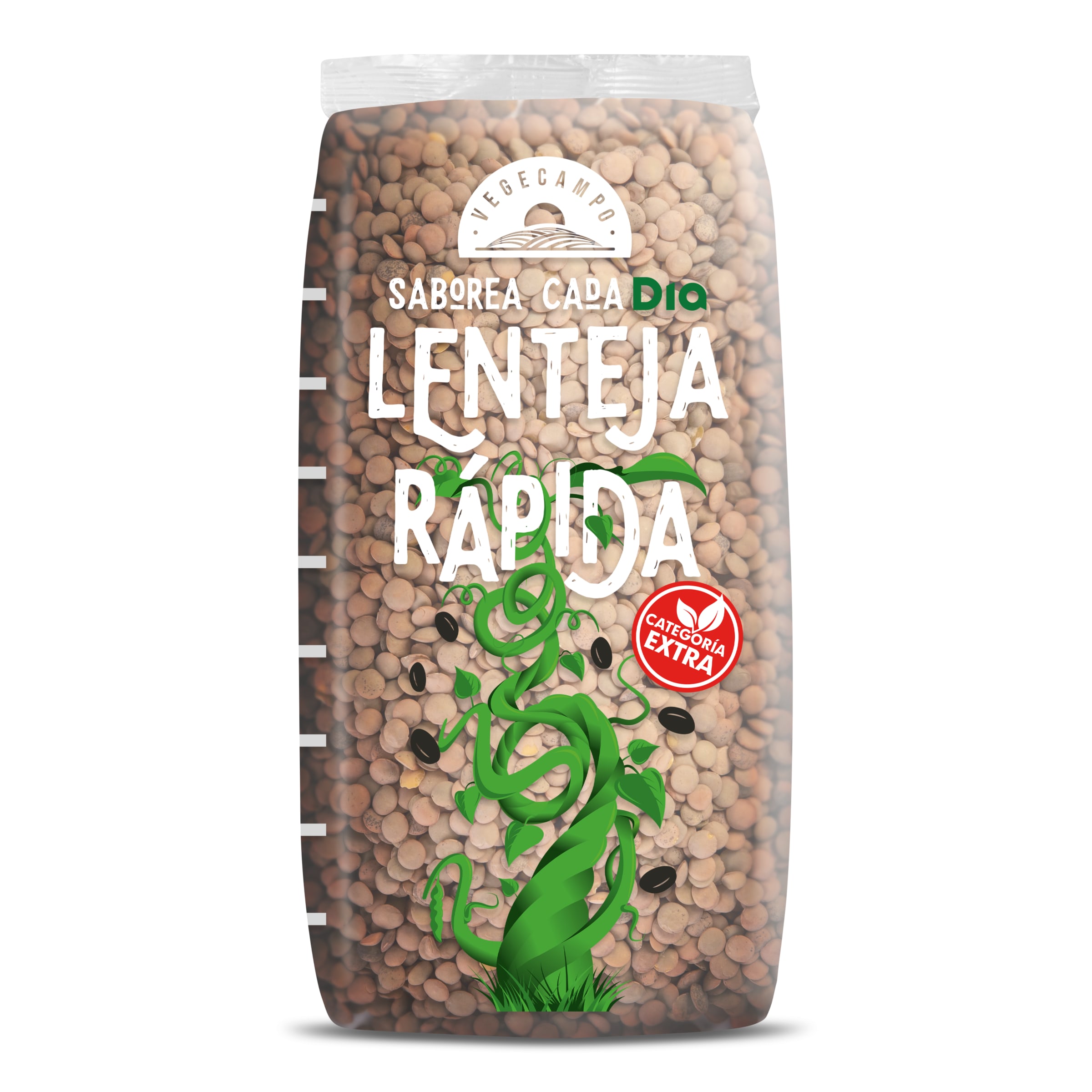 DIA VEGECAMPO lenteja cocción rápida paquete 1 Kg