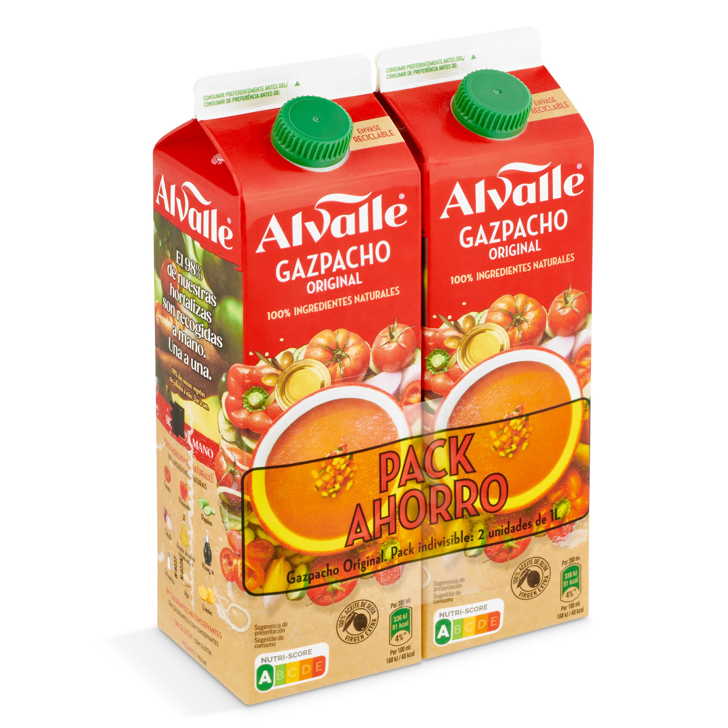 ALVALLE gazpacho original pack 2 uds 1 lt