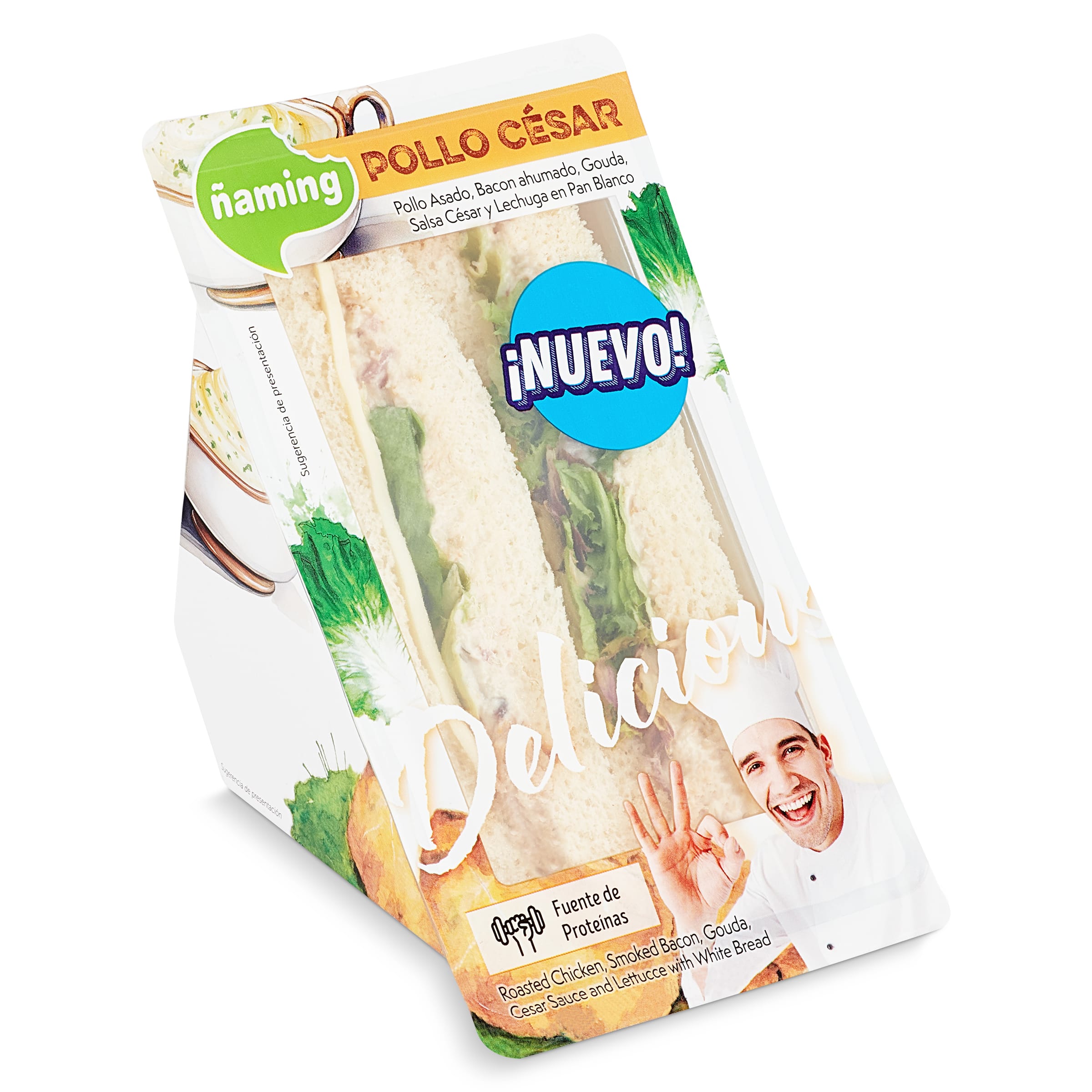 Sándwich con pollo César Ñaming bandeja 200 g