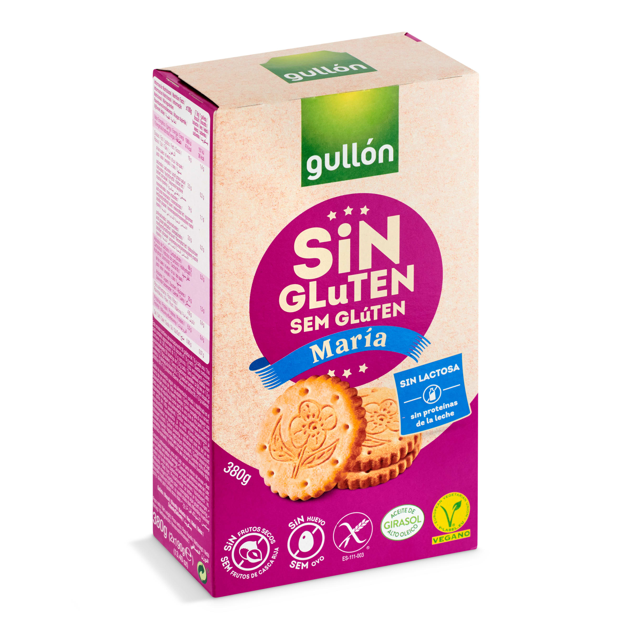 GULLON galleta maría SIN GLUTEN caja 380 gr