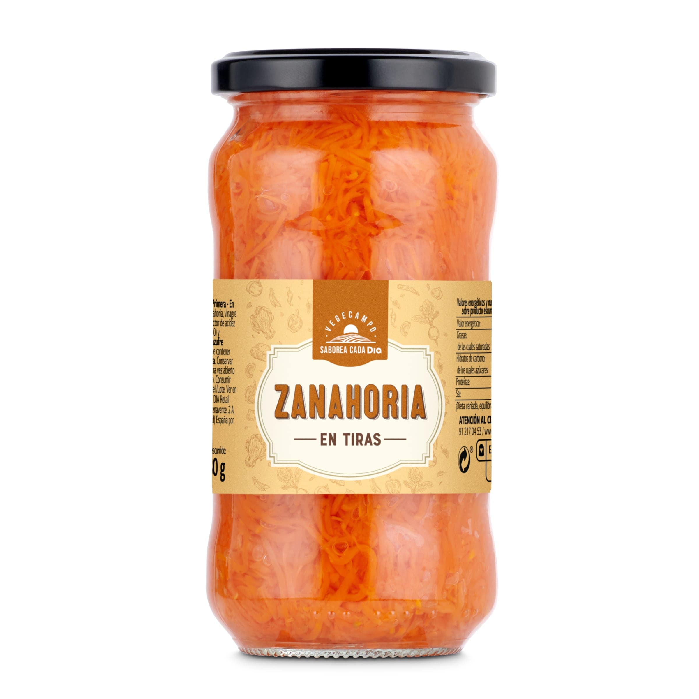 DIA VEGECAMPO zanahoria en tiras frasco 180 gr