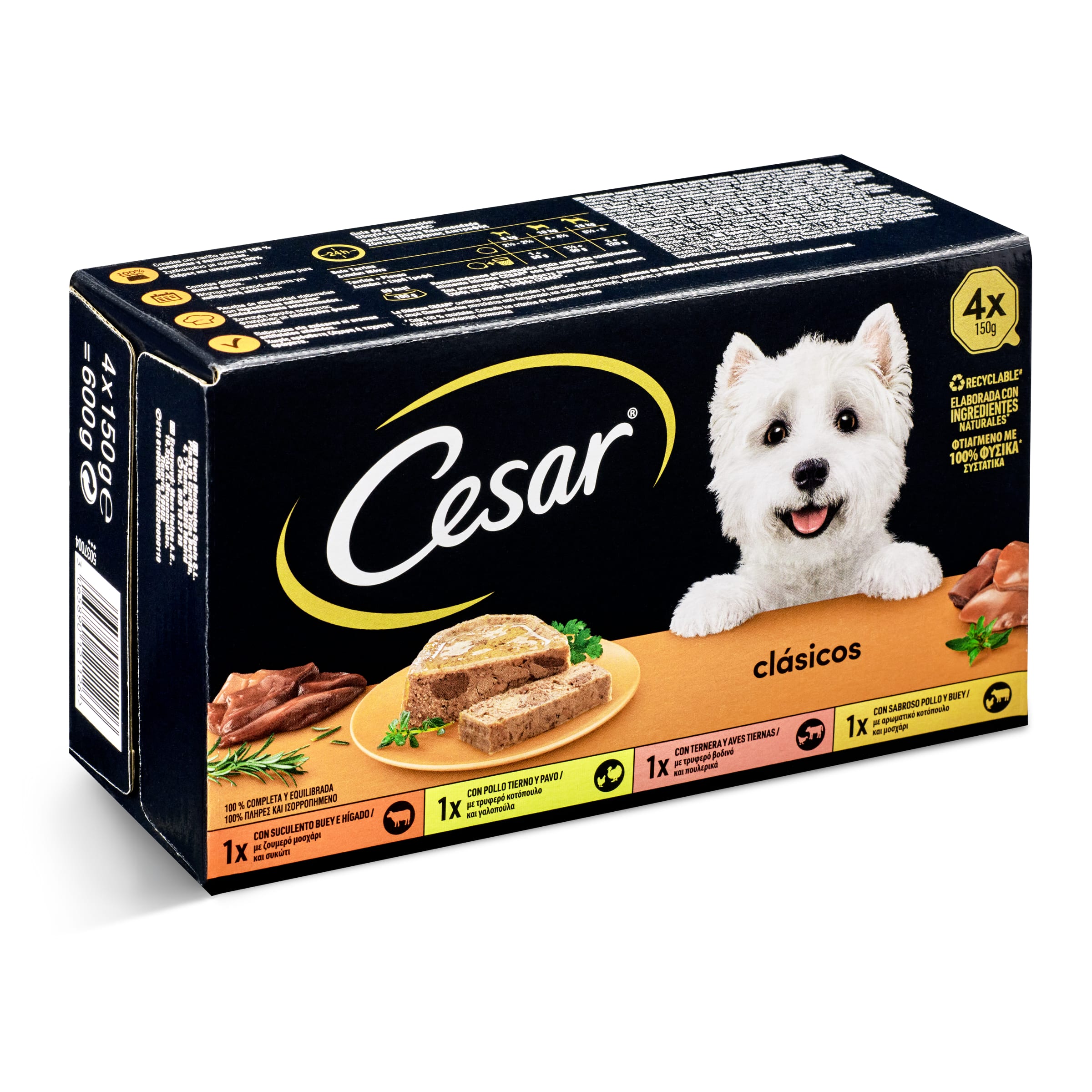 CESAR alimento para perros clásicos selección multipack 4 x 150 gr