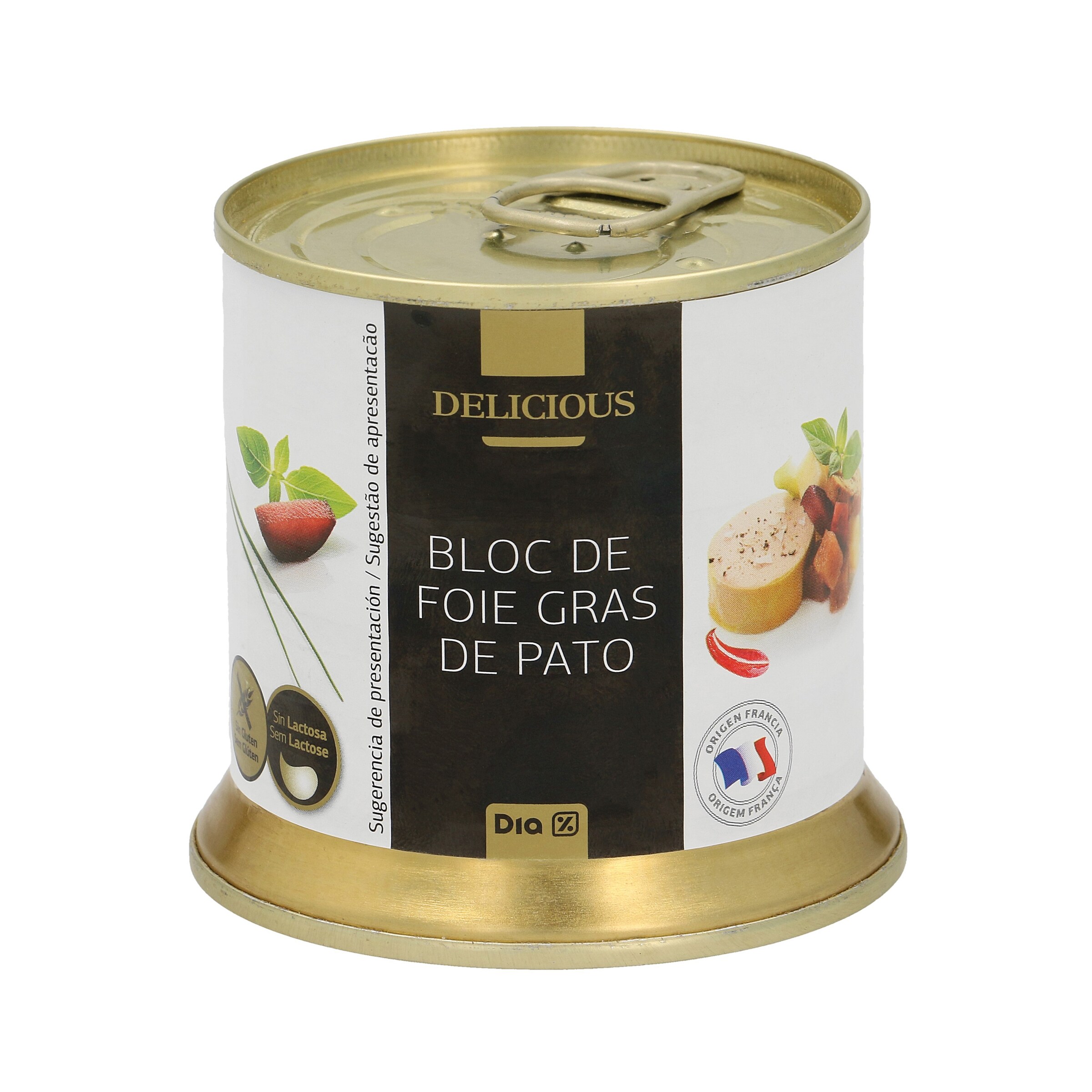 DIA DELICIOUS bloc de foie gras de pato lata 200 gr