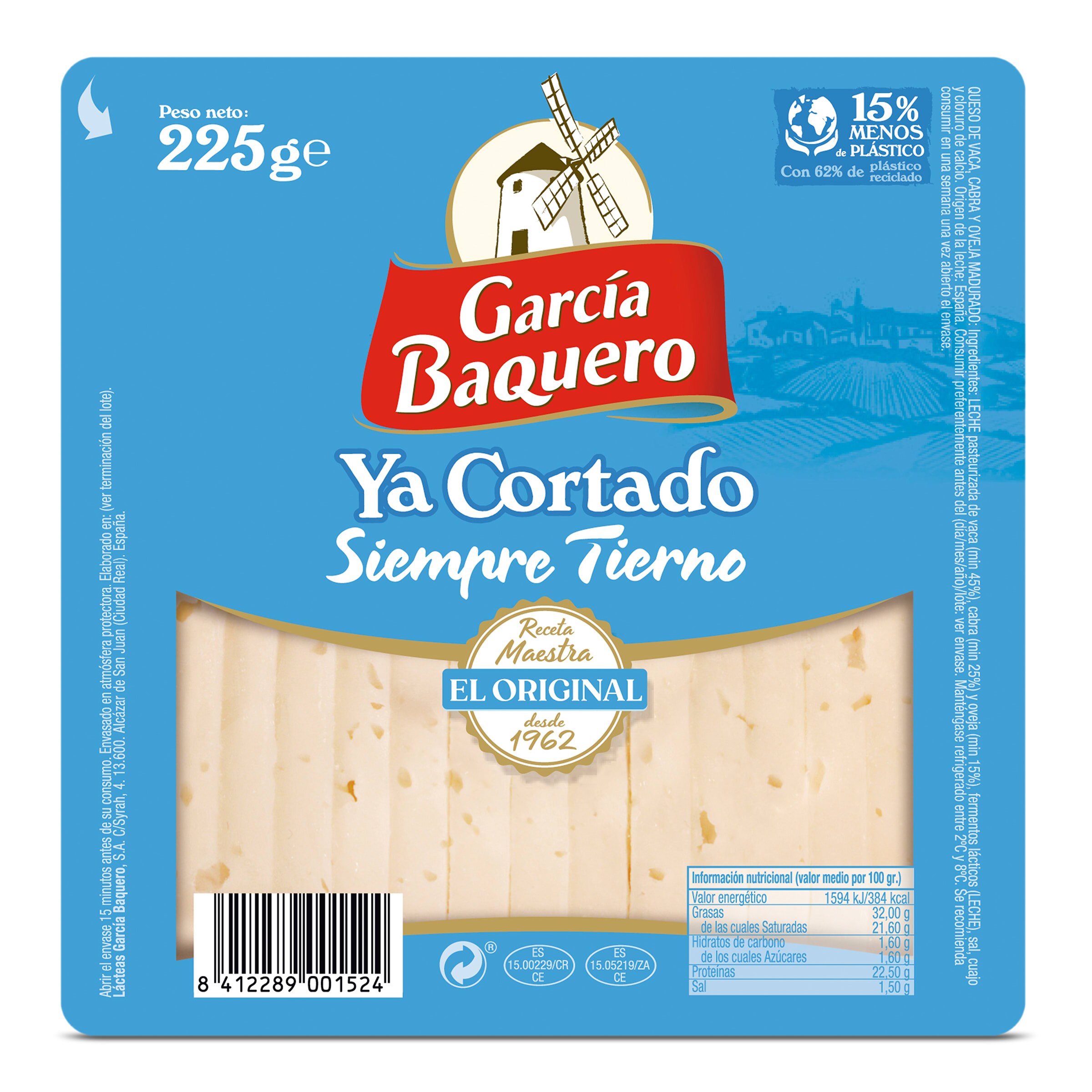 GARCIA BAQUERO queso tierno ya cortado envase 250 gr