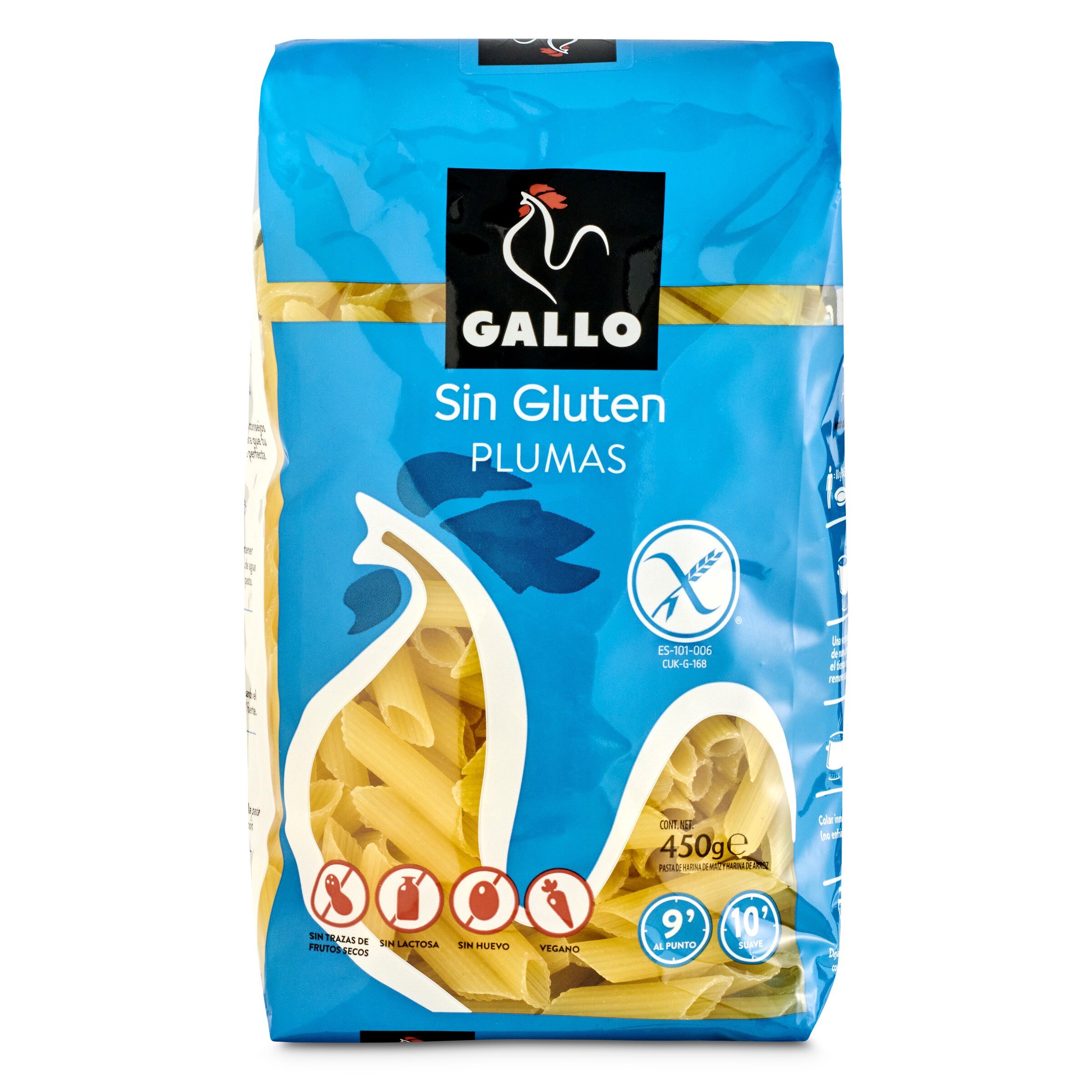 GALLO pluma SIN GLUTEN paquete 450 gr