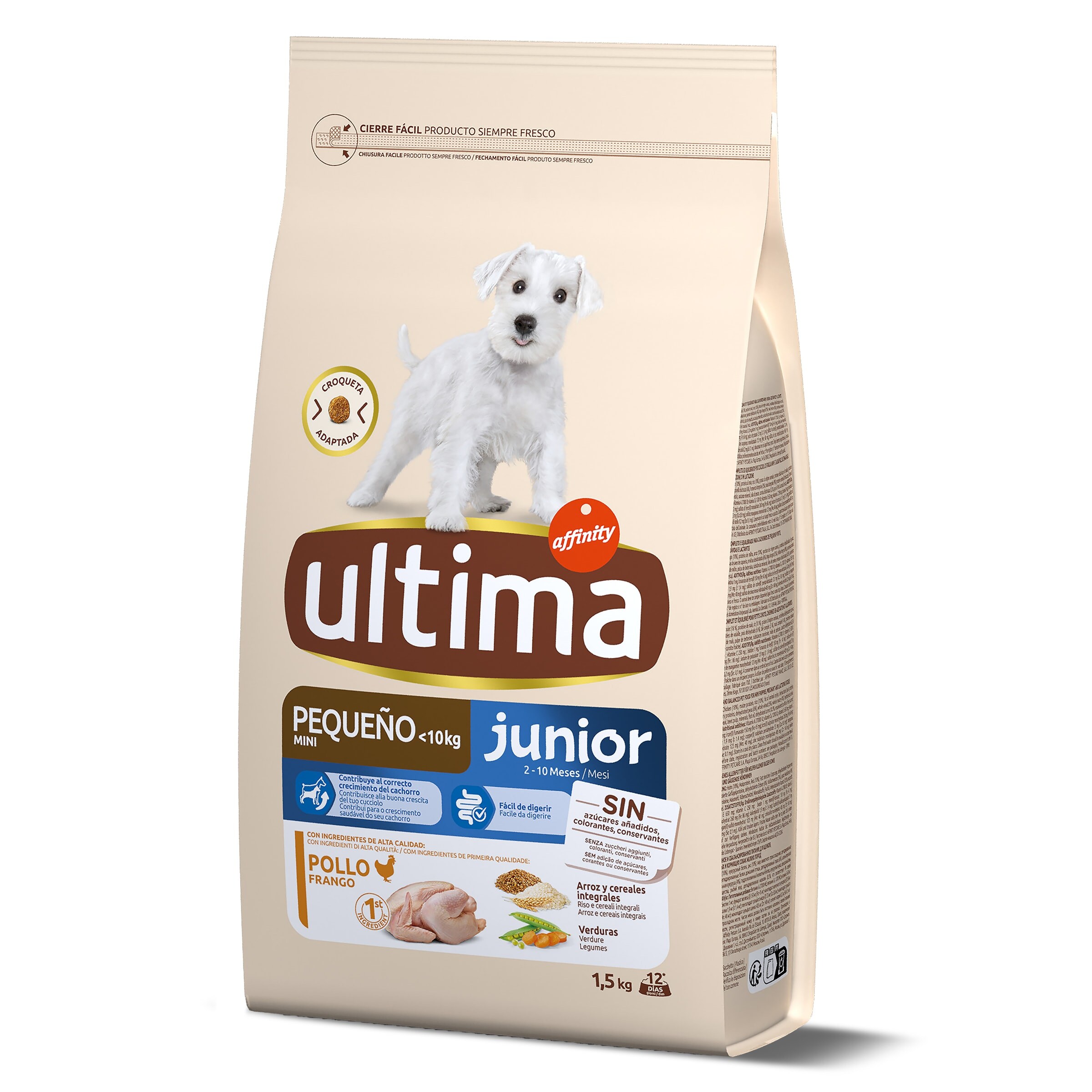 ULTIMA alimento para perros mini junior bolsa 1,5 kg