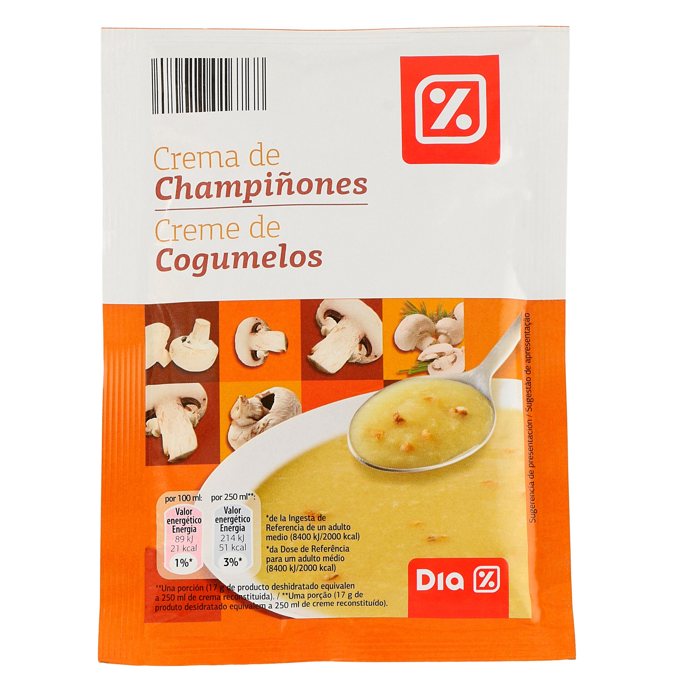 DIA crema de champiñones sobre 68 gr