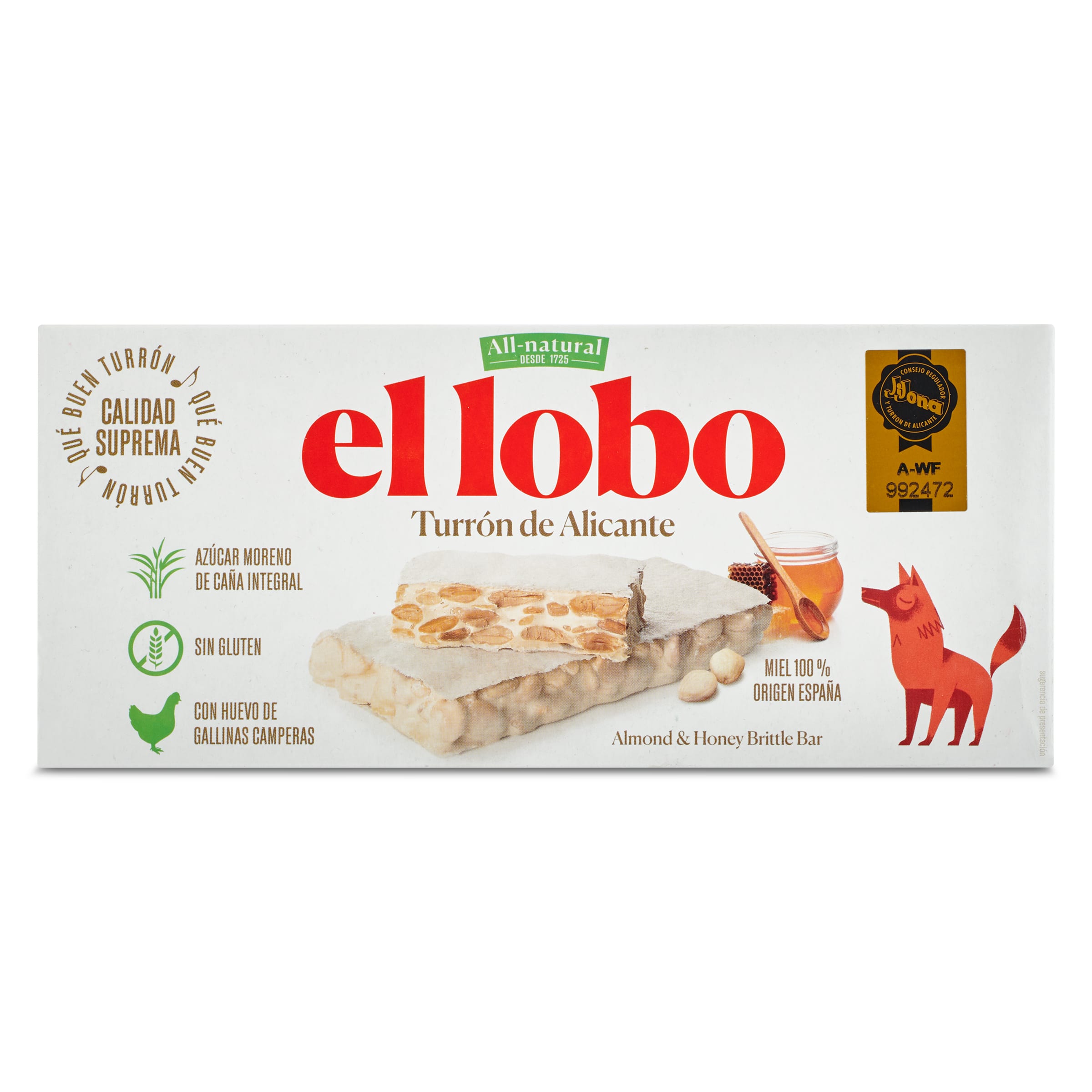 EL LOBO turrón de alicante estuche 250 gr