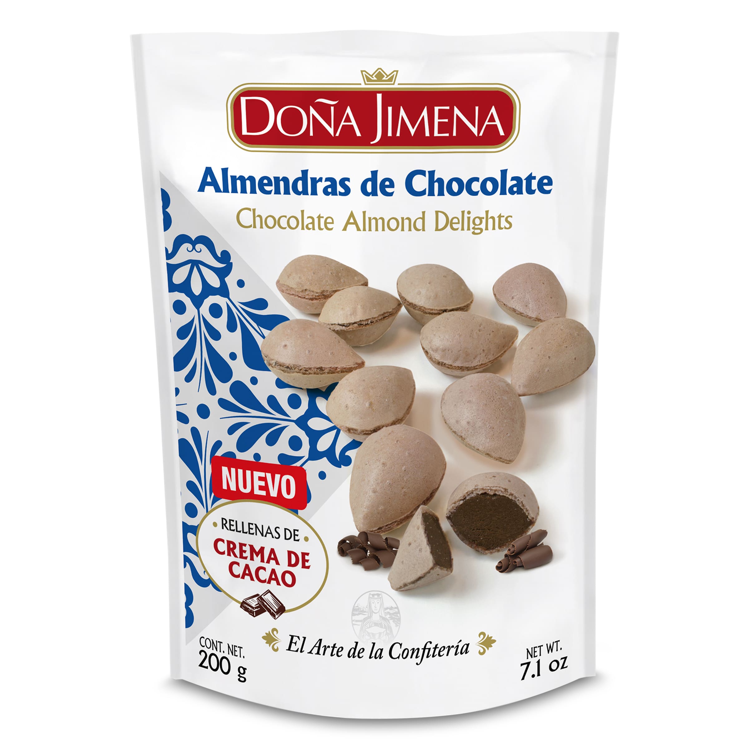 Almendras rellenas de crema de cacao Doña Jimena bolsa 200 g
