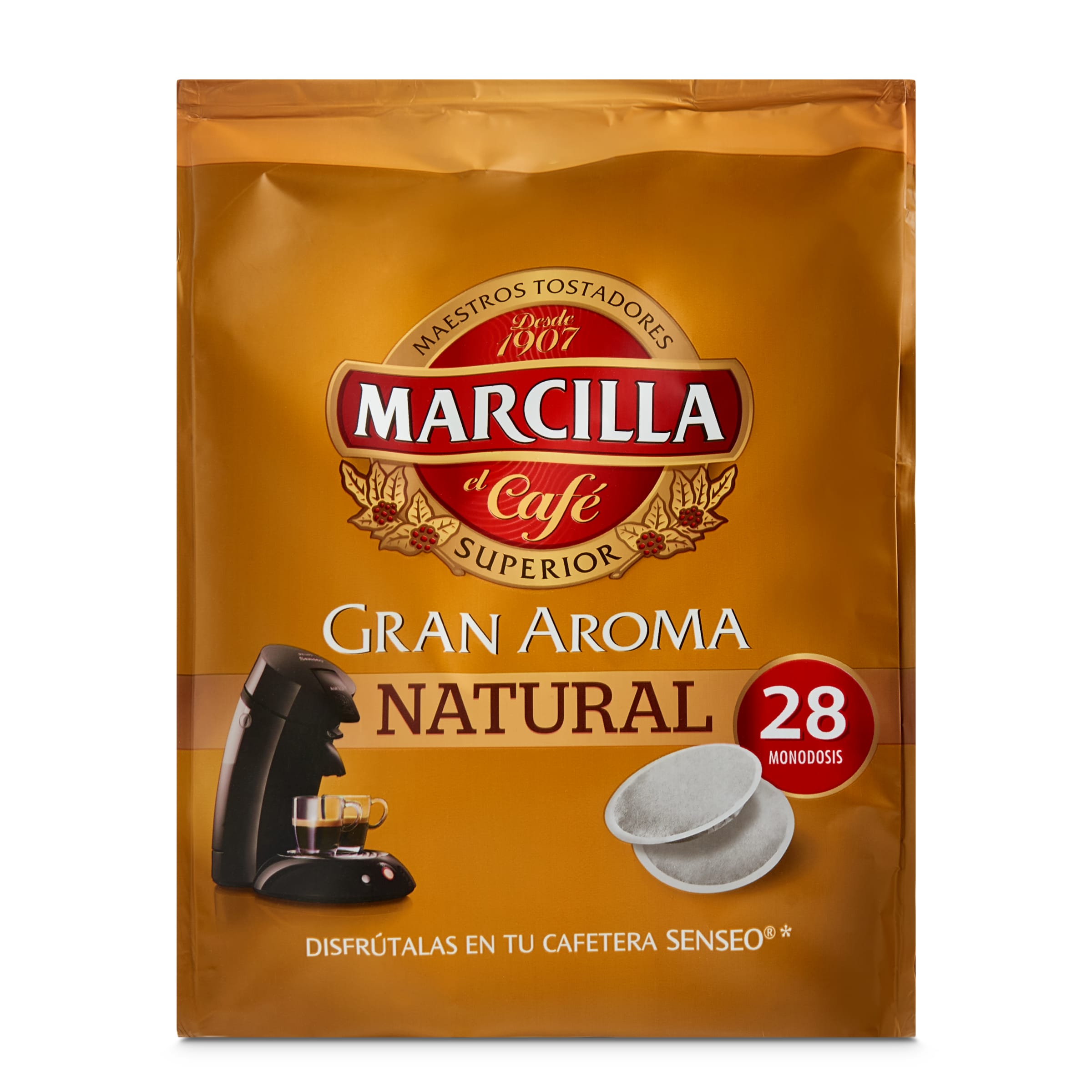 MARCILLA café gran aroma natural estuche 28 cápsulas