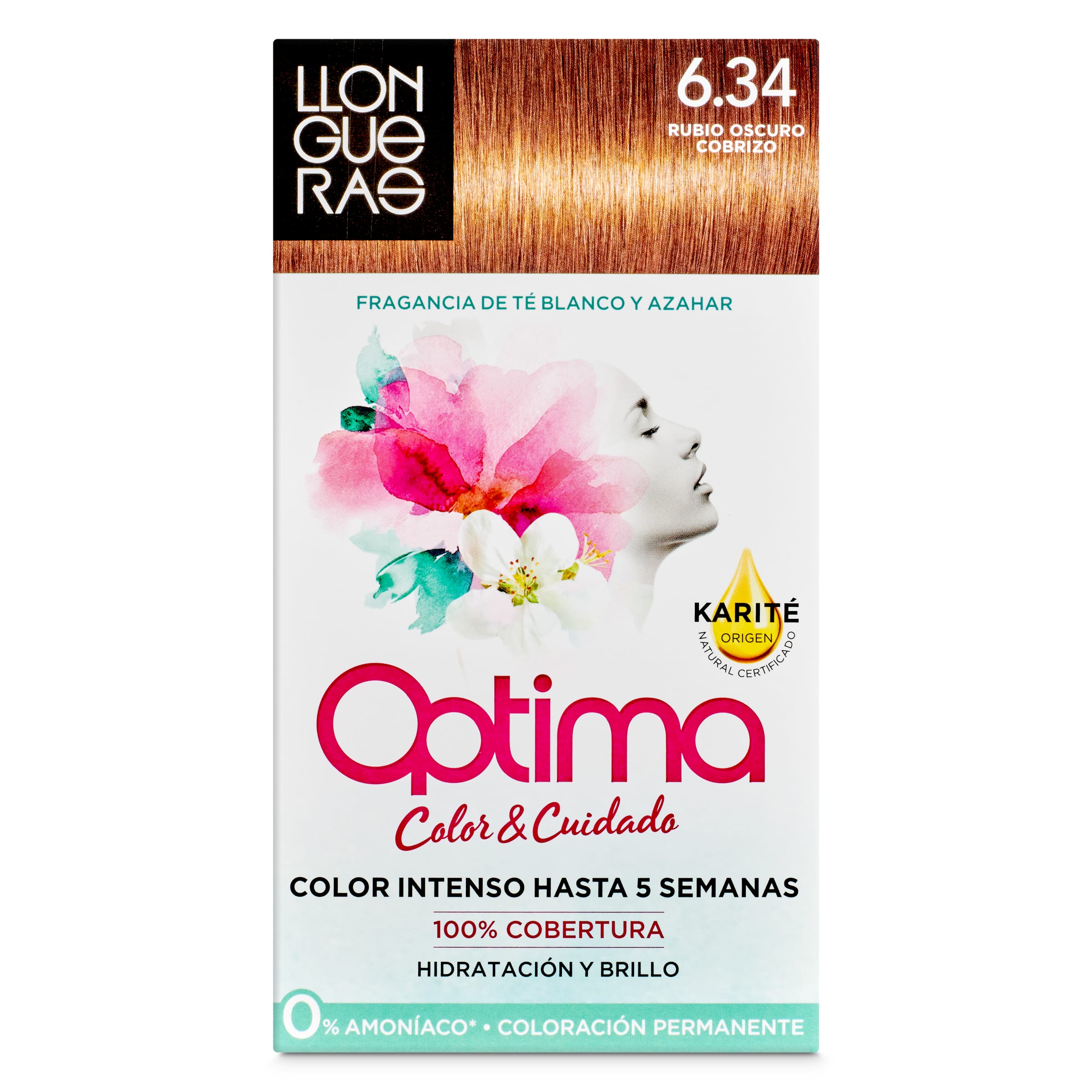 LLONGUERAS OPTIMA tinte Rubio Cobrizo Nº 6.34 caja 1 ud