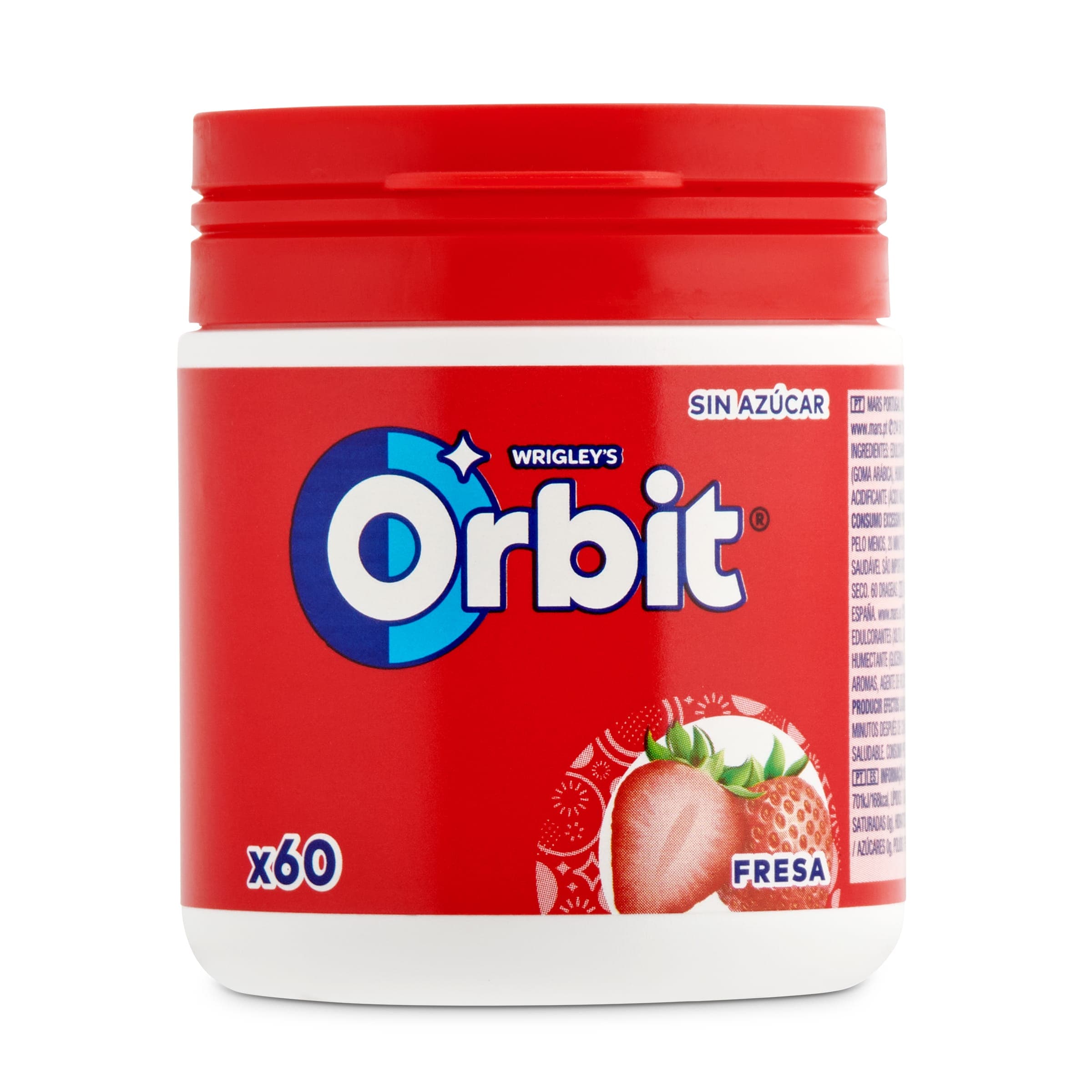 ORBIT chicle grageas sabor fresa bote 84 gr