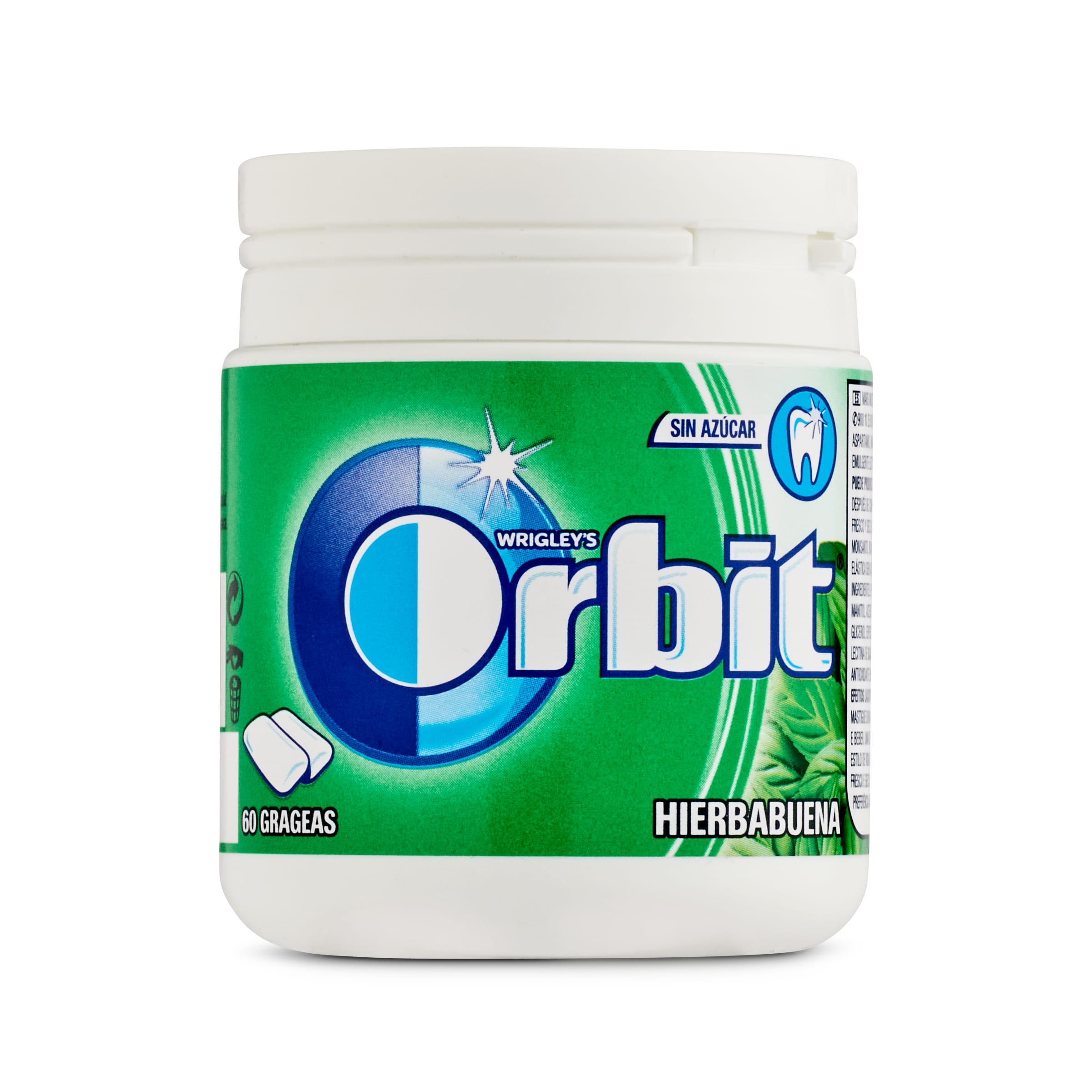ORBIT chicle grageas sabor hierbabuena bote 84 gr