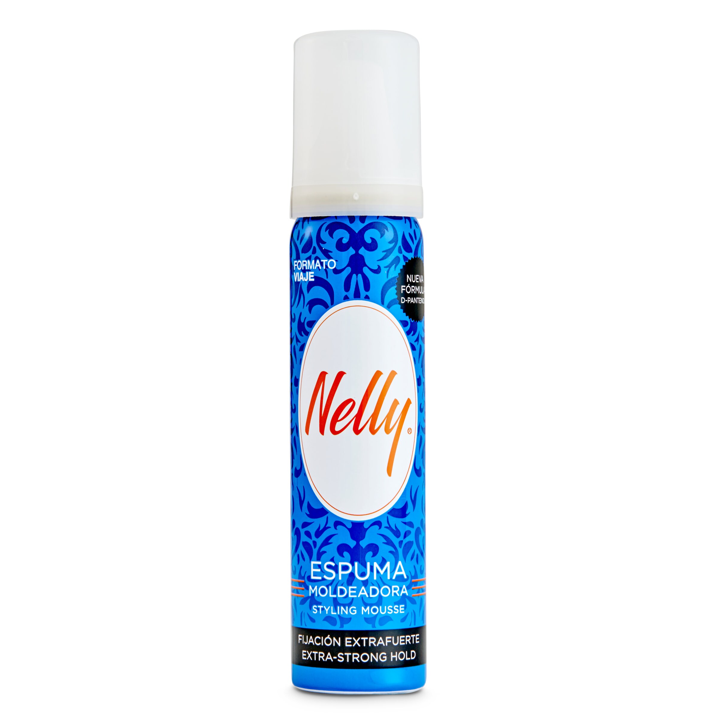 NELLY espuma antiencrespamiento fijación extrafuerte formato viaje spray 75 ml