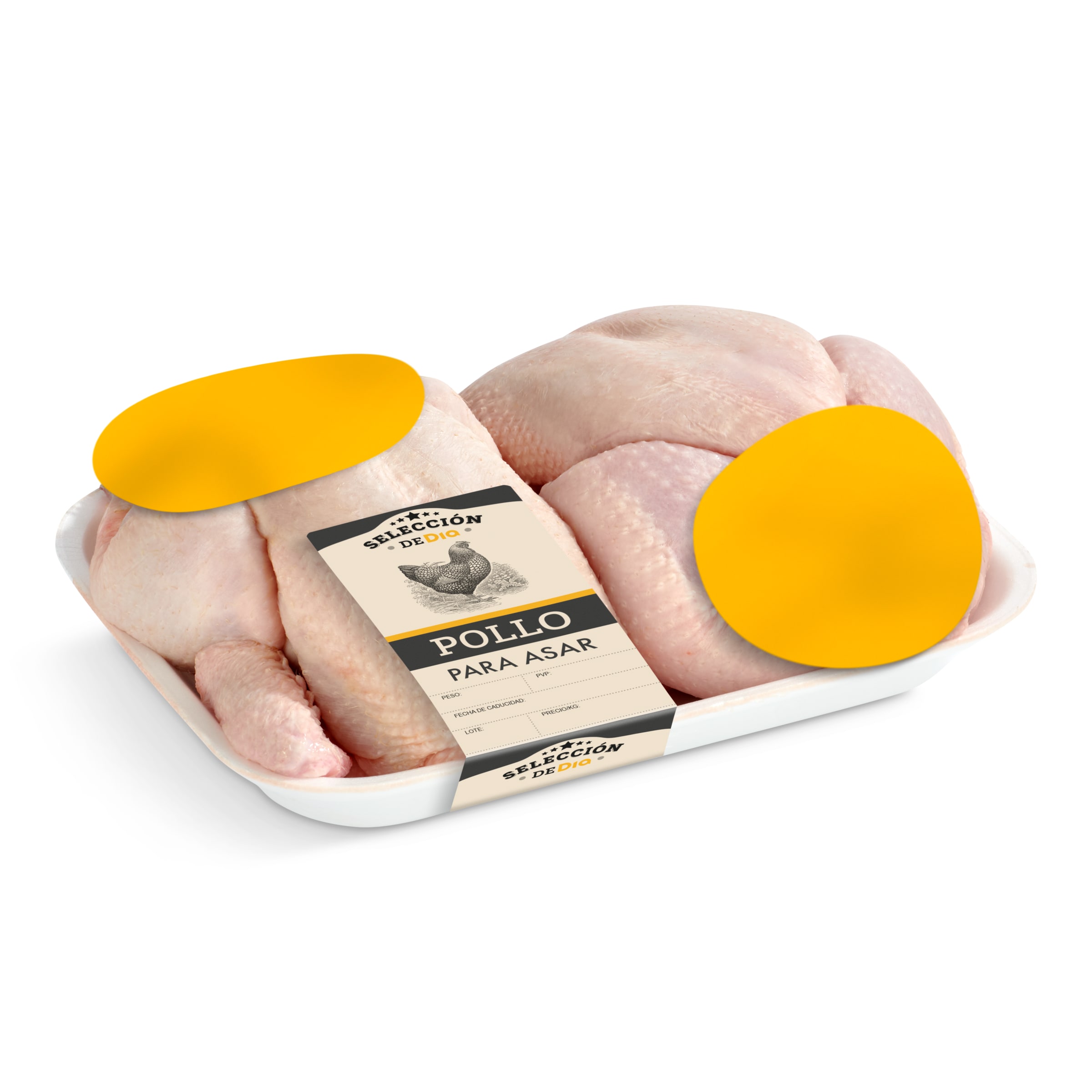 SELECCIÓN DE DIA pollo para asar bandeja 2 uds 2 Kg