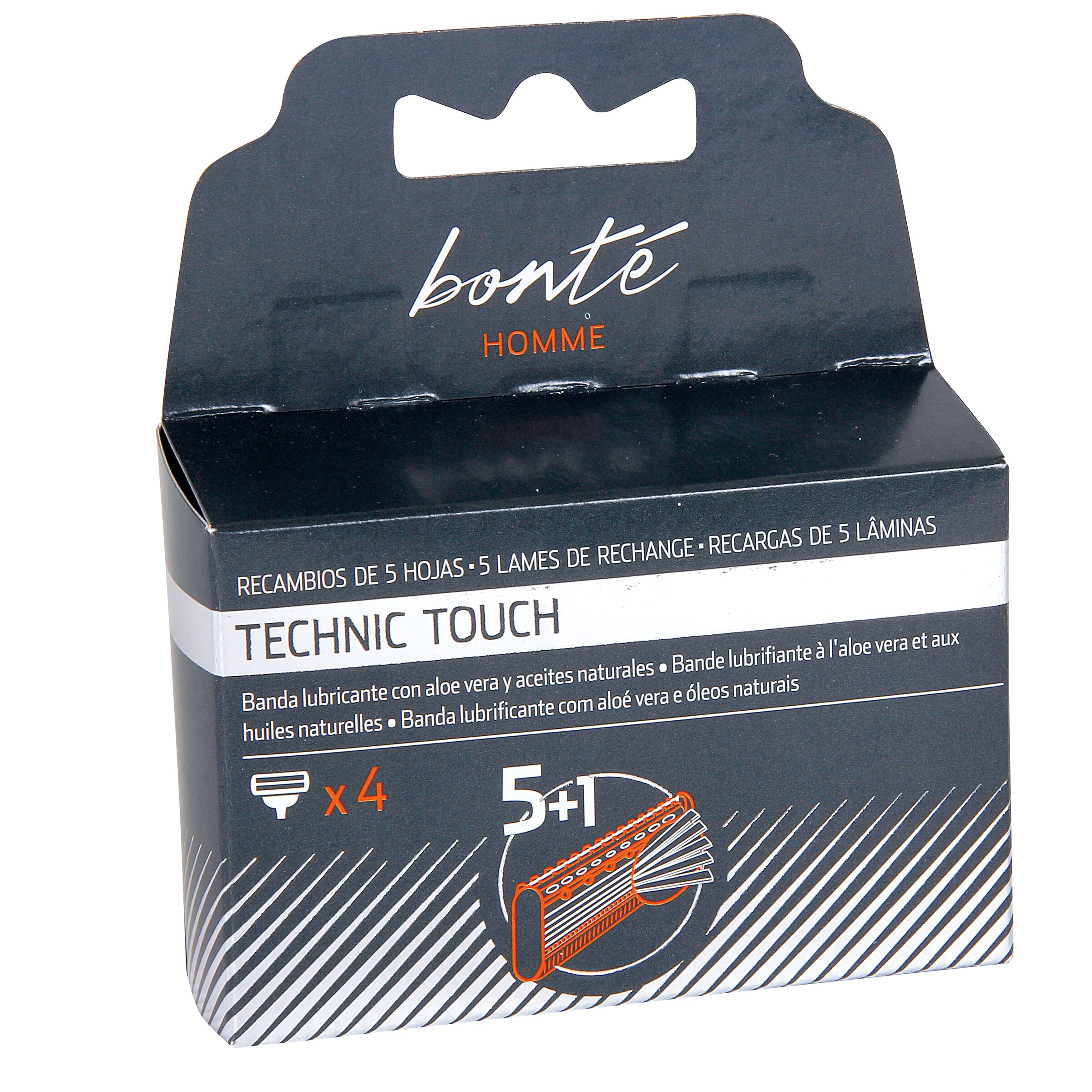 BONTE recambio maquinilla de afeitar 5 hojas hombre 4 uds