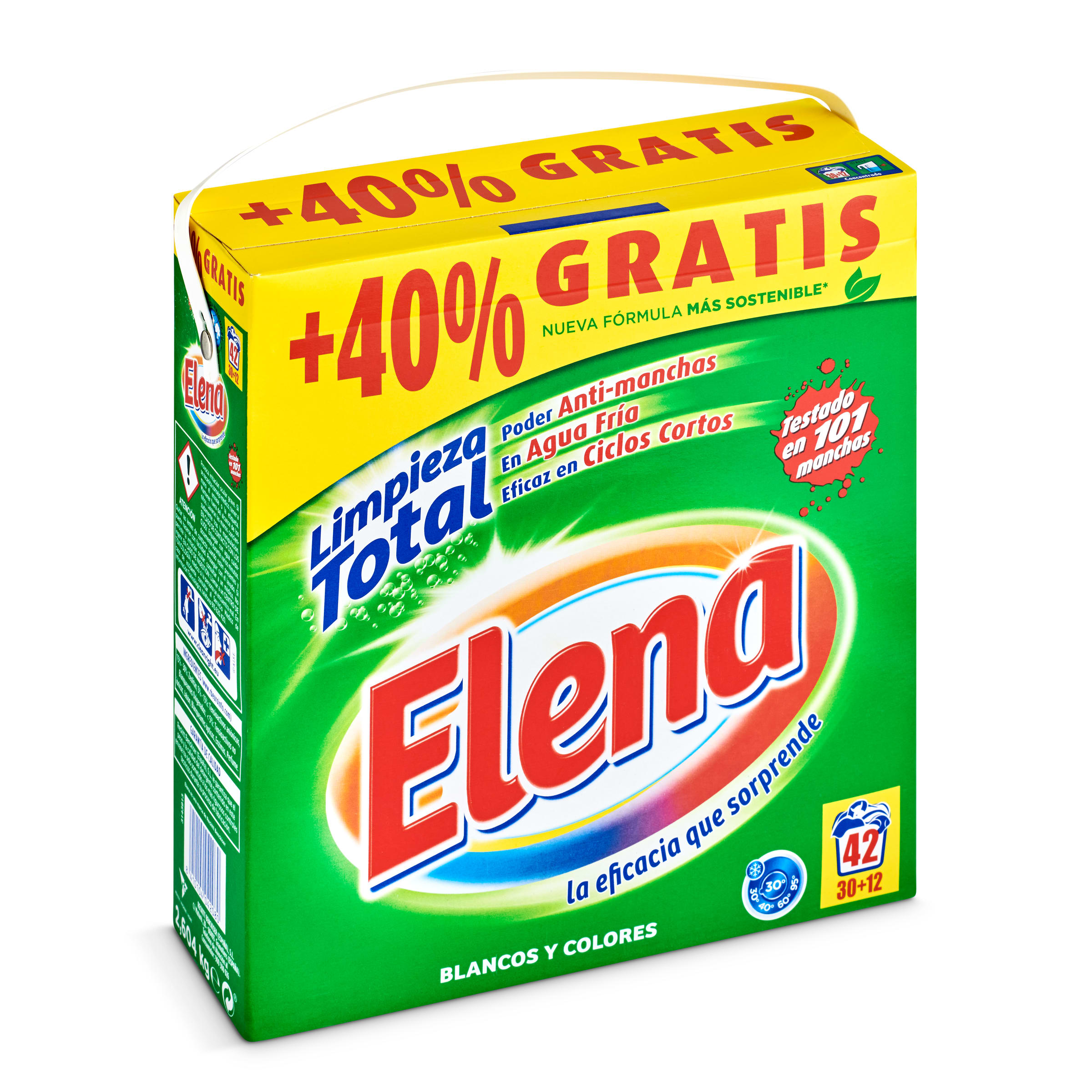 ELENA detergente maquina polvo maleta 30 + 9 lavados