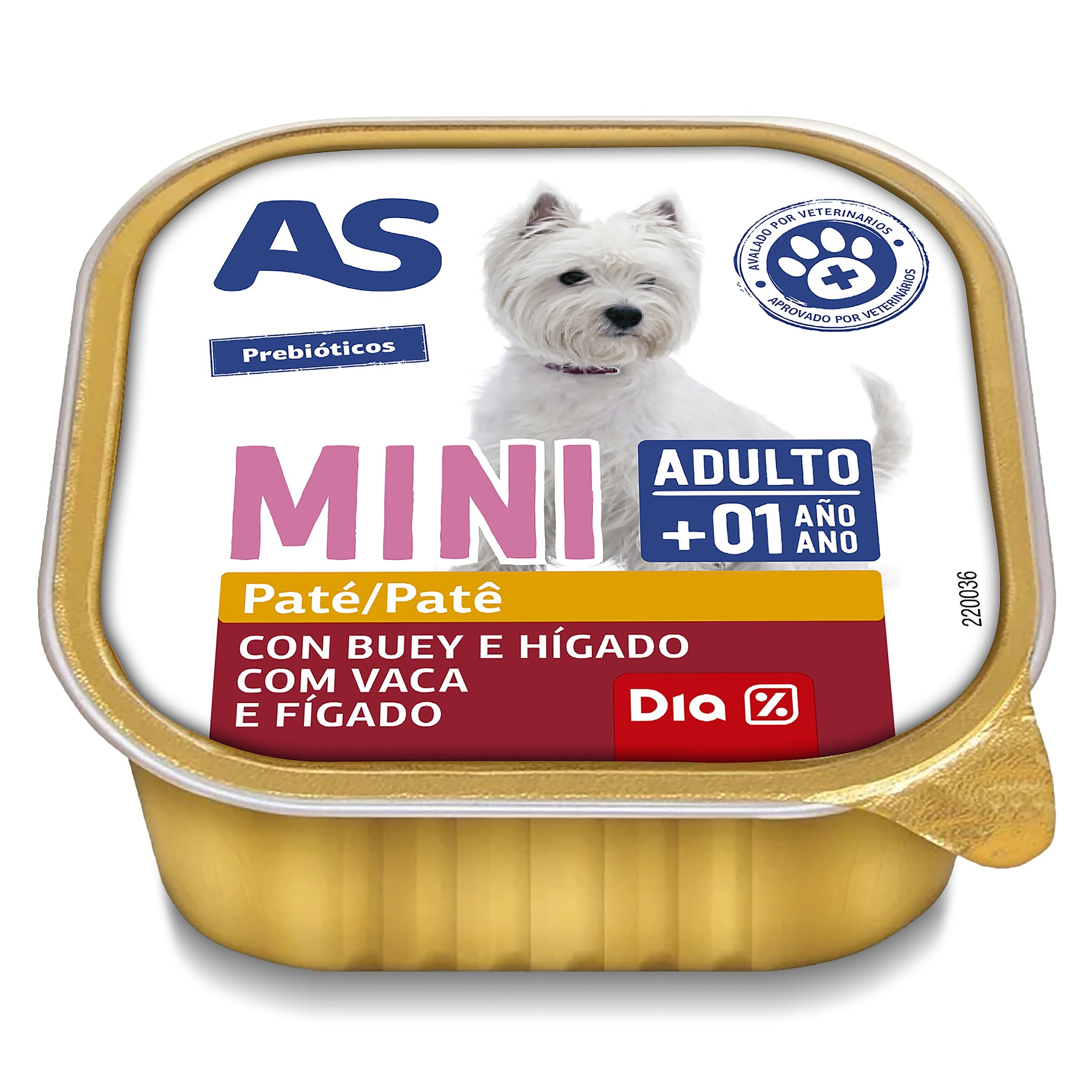 Paté para perros con buey e hígado As tarrina 150 g