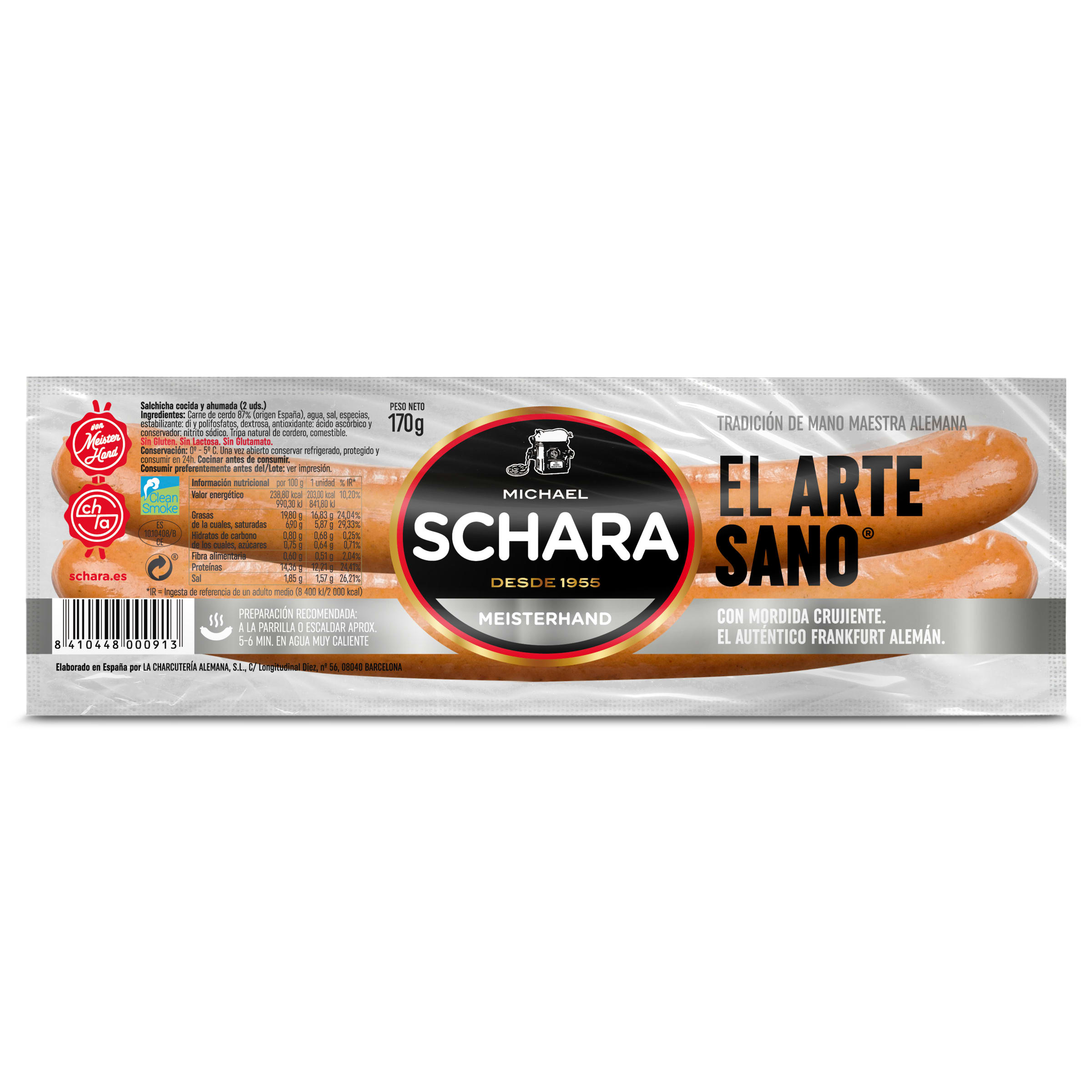 SCHARA salchichas frankfrut alemana tradicional envase 170 gr