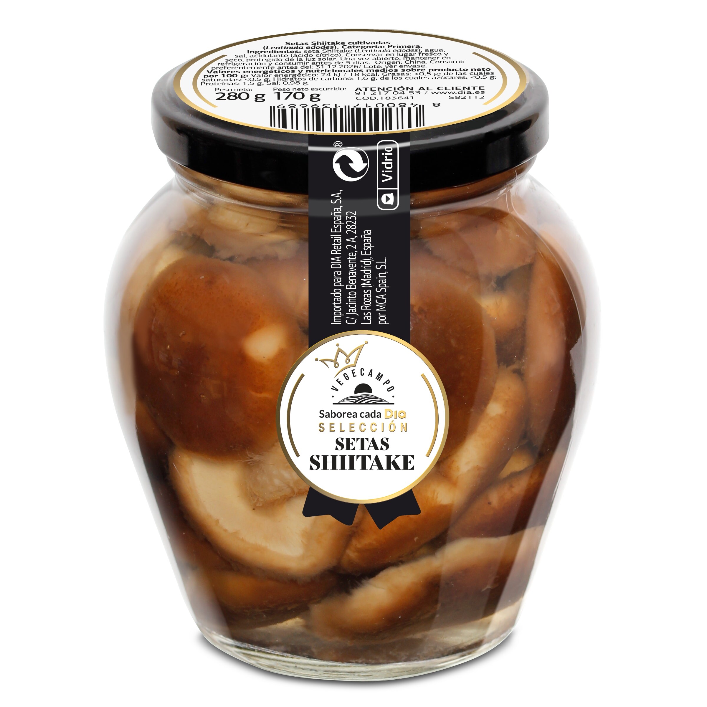 DIA VEGECAMPO setas shitake frasco 170 gr