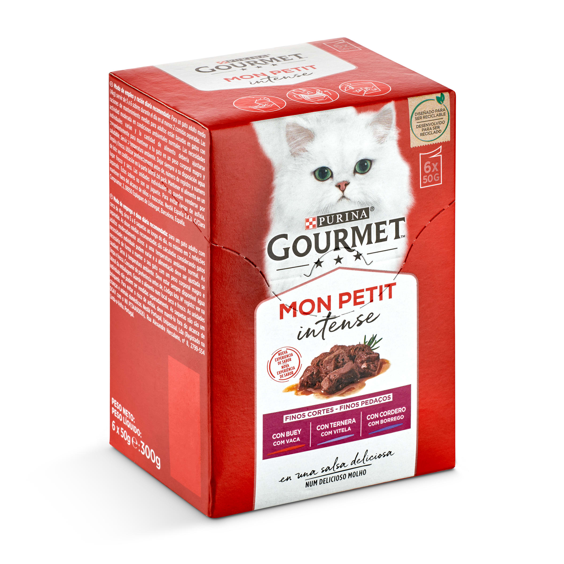 GOURMET alimento para gatos varios sabores caja 6 x 50 gr