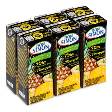 Zumo de piña, manzana y uva Don Simón brik 6 x 200 ml-0 Zumo de piña, manzana y uva Don Simón brik 6 x 200 ml-0