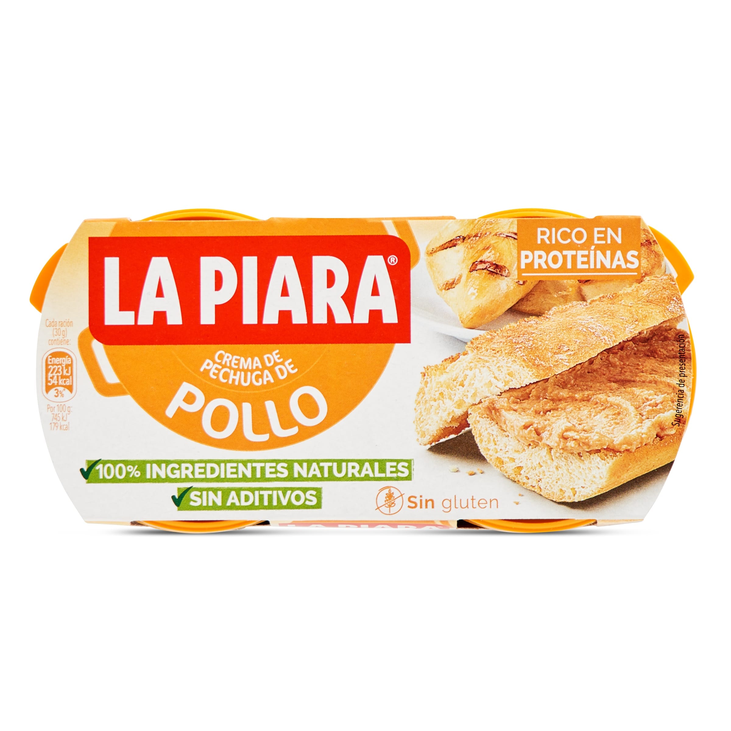 LA PIARA crema de pollo natural pack 2 latas 150 gr