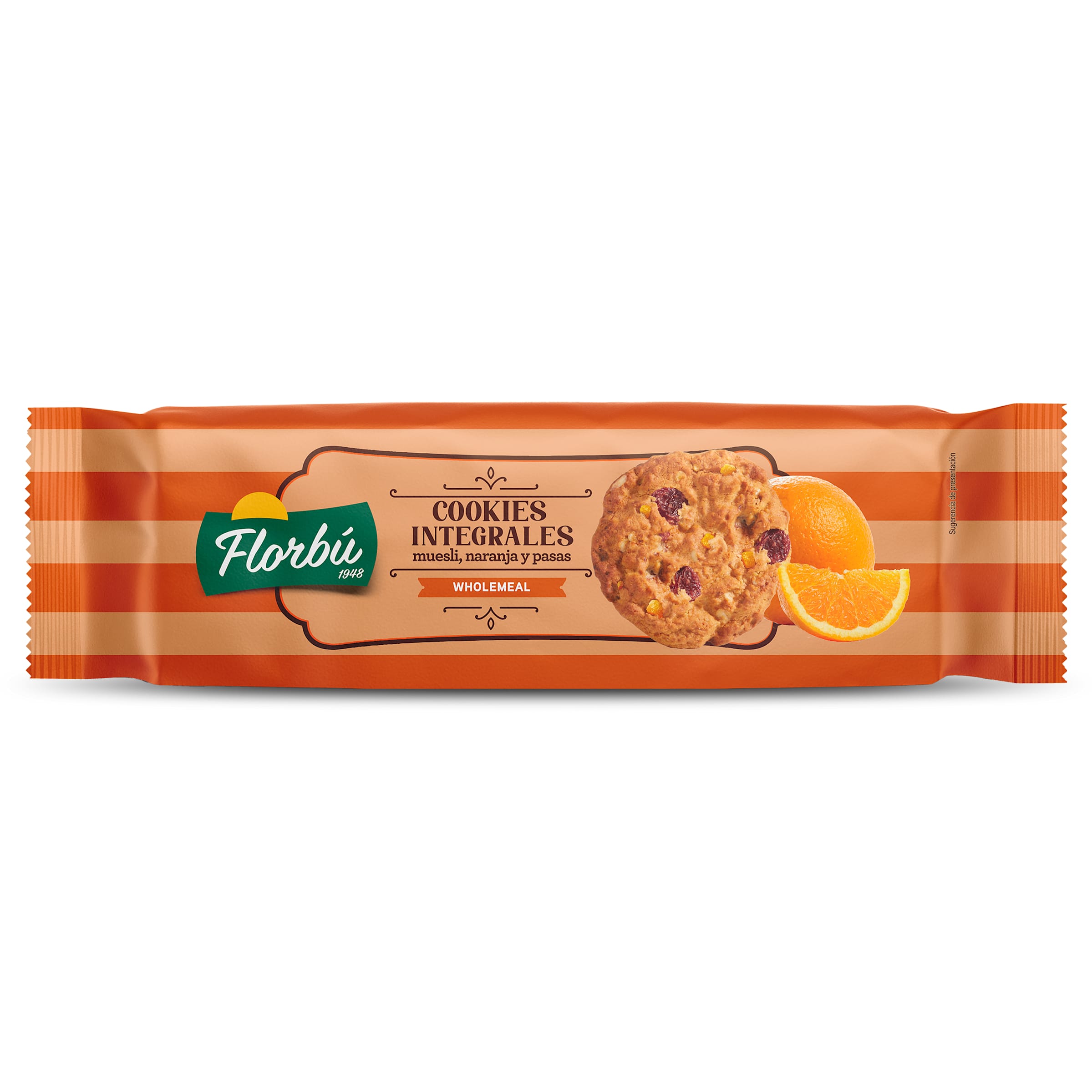 Galletas integrales con muesli, naranja y pasas Florbu bolsa 120 g
