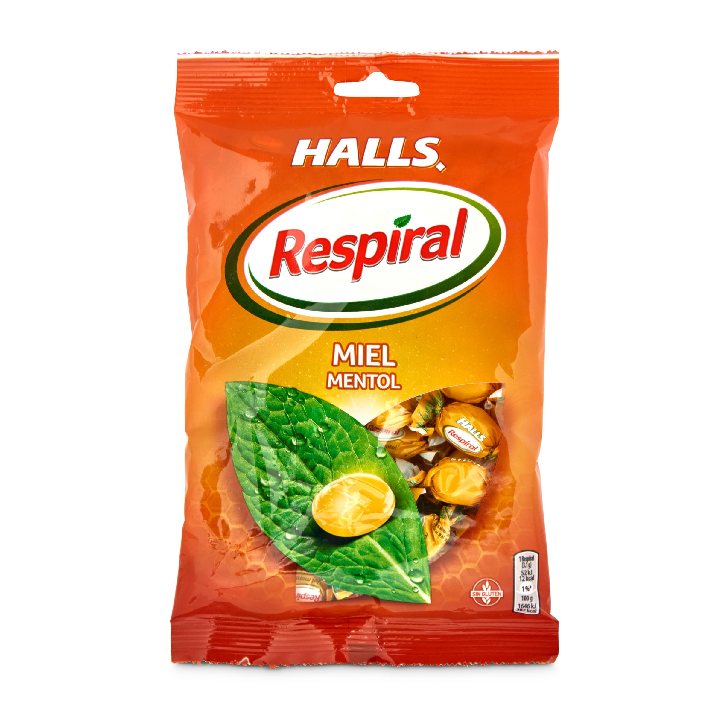 RESPIRAL caramelos sabor miel mentol bolsa 150 gr