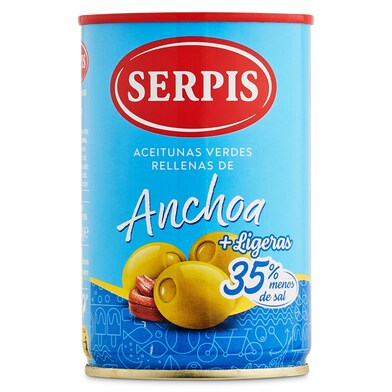 Aceitunas rellenas de anchoa ligeras Serpis 130 g-0 Aceitunas rellenas de anchoa ligeras Serpis 130 g-0