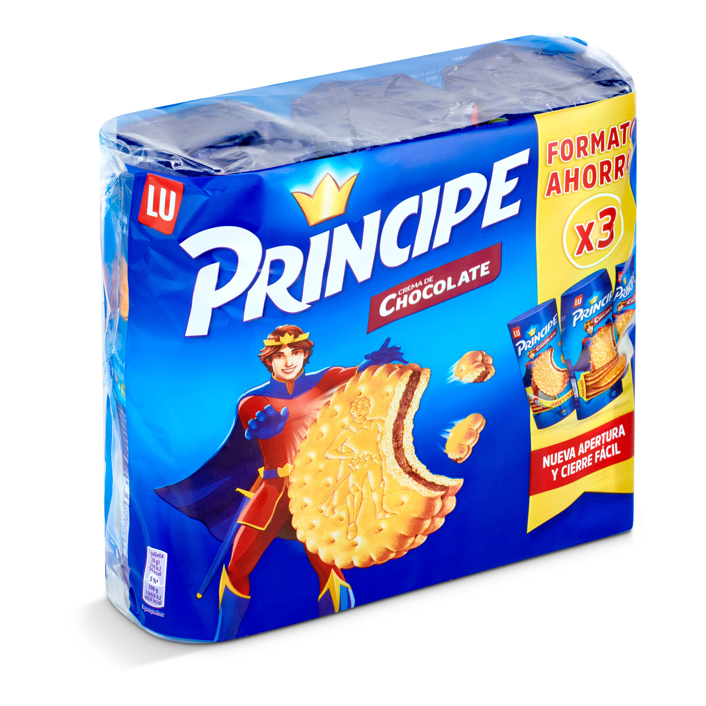 LU PRINCIPE galletas rellenas de crema de chocolate pack 3 x 300 gr