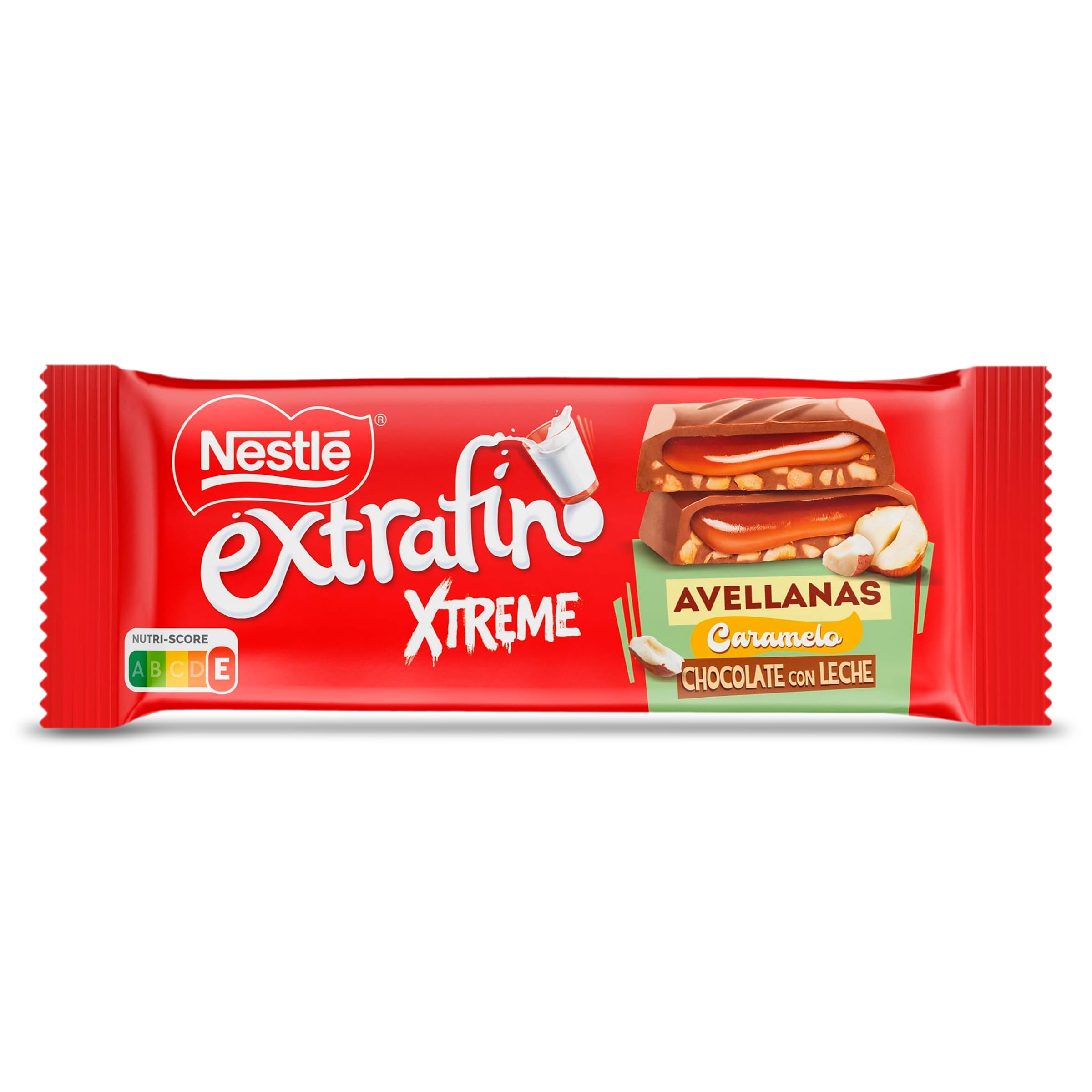 NESTLE chocolate con leche relleno de avellanas y caramelo tableta 87 gr