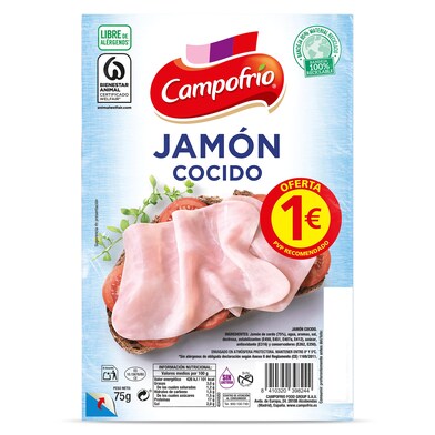 Jamón cocido Campofrío Finissimas sobre 75 g-0 Jamón cocido Campofrío Finissimas sobre 75 g-0