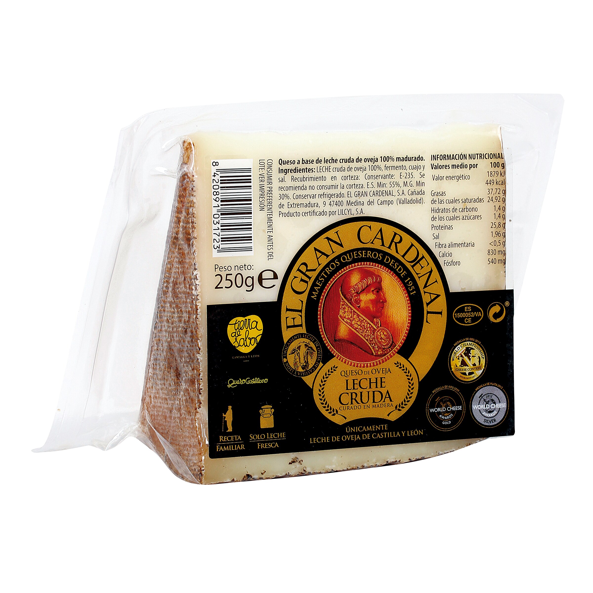 EL GRAN CARDENAL queso de oveja curado cuña 250 gr