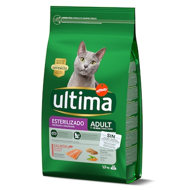 Alimento para gatos esterilizados con salmón ULTIMA BOLSA 1.5 KG -  Supermercados DIA