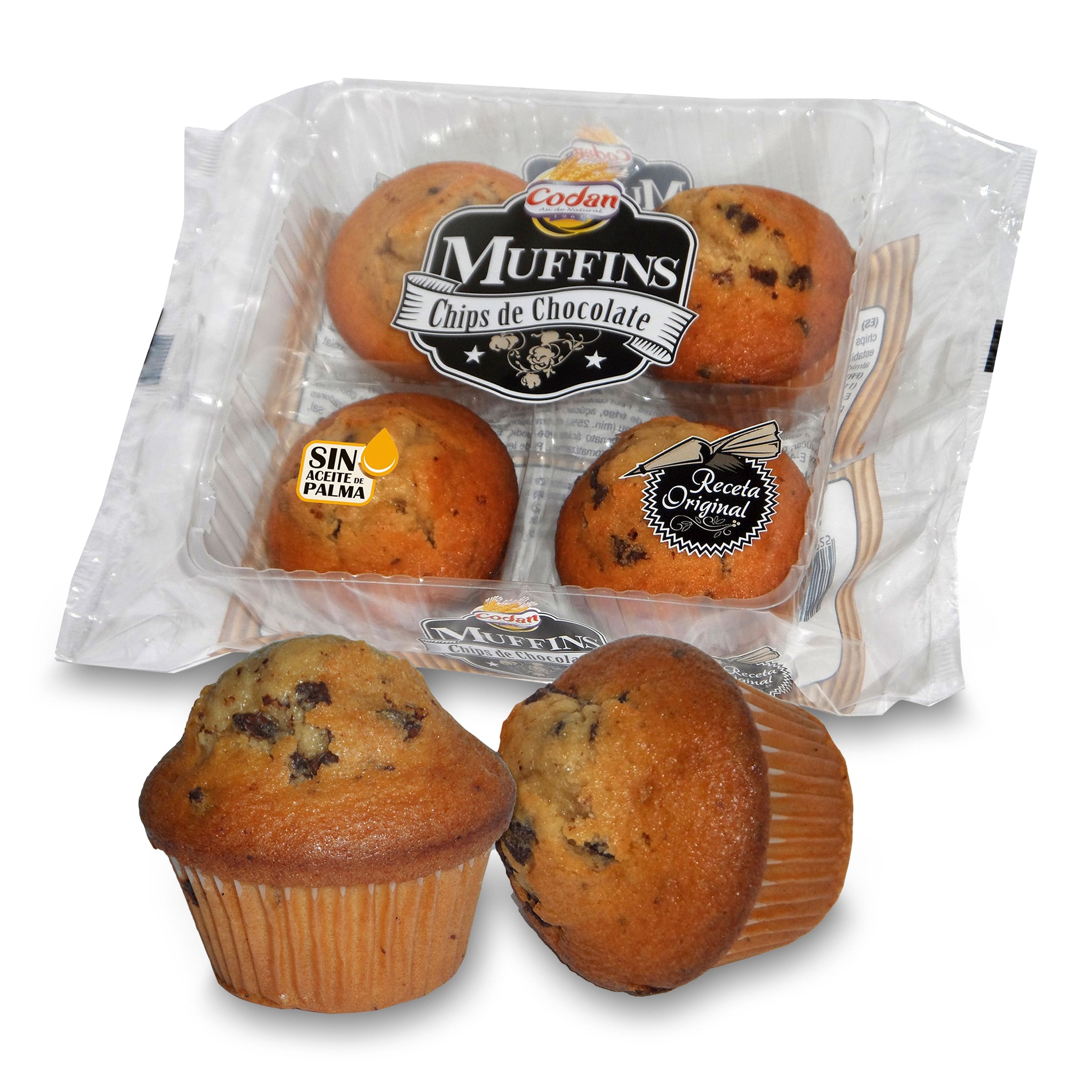 CODAN muffins con pepitas de chocolate bolsa 300 gr